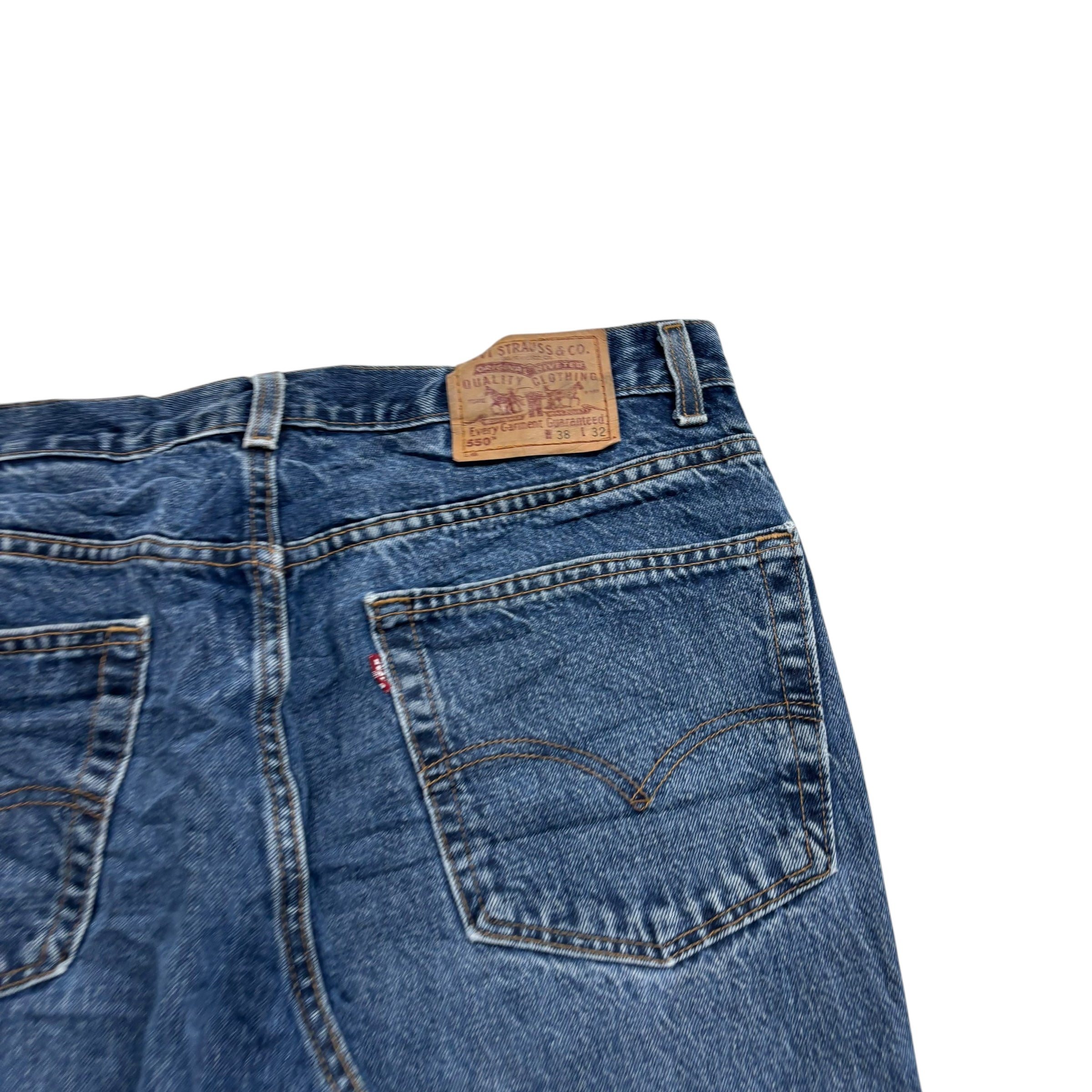 Levis 550 Jeans W38 L30 Mens Mid Blue Relaxed Straight Vintage Made In USA (E)