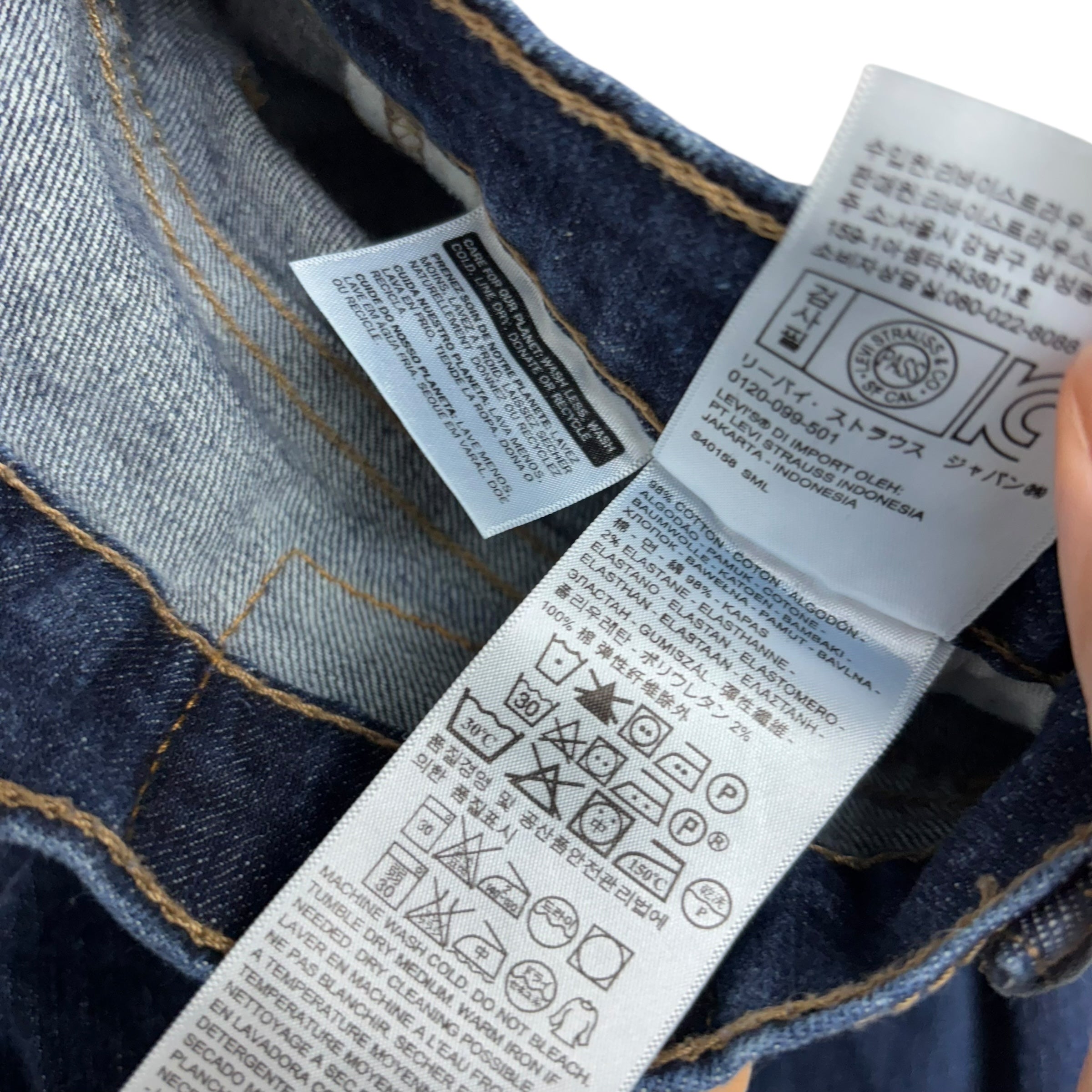 Levis 514 Jeans W32 L30 Mens Dark Blue Regular Straight Fit Stretch Denim