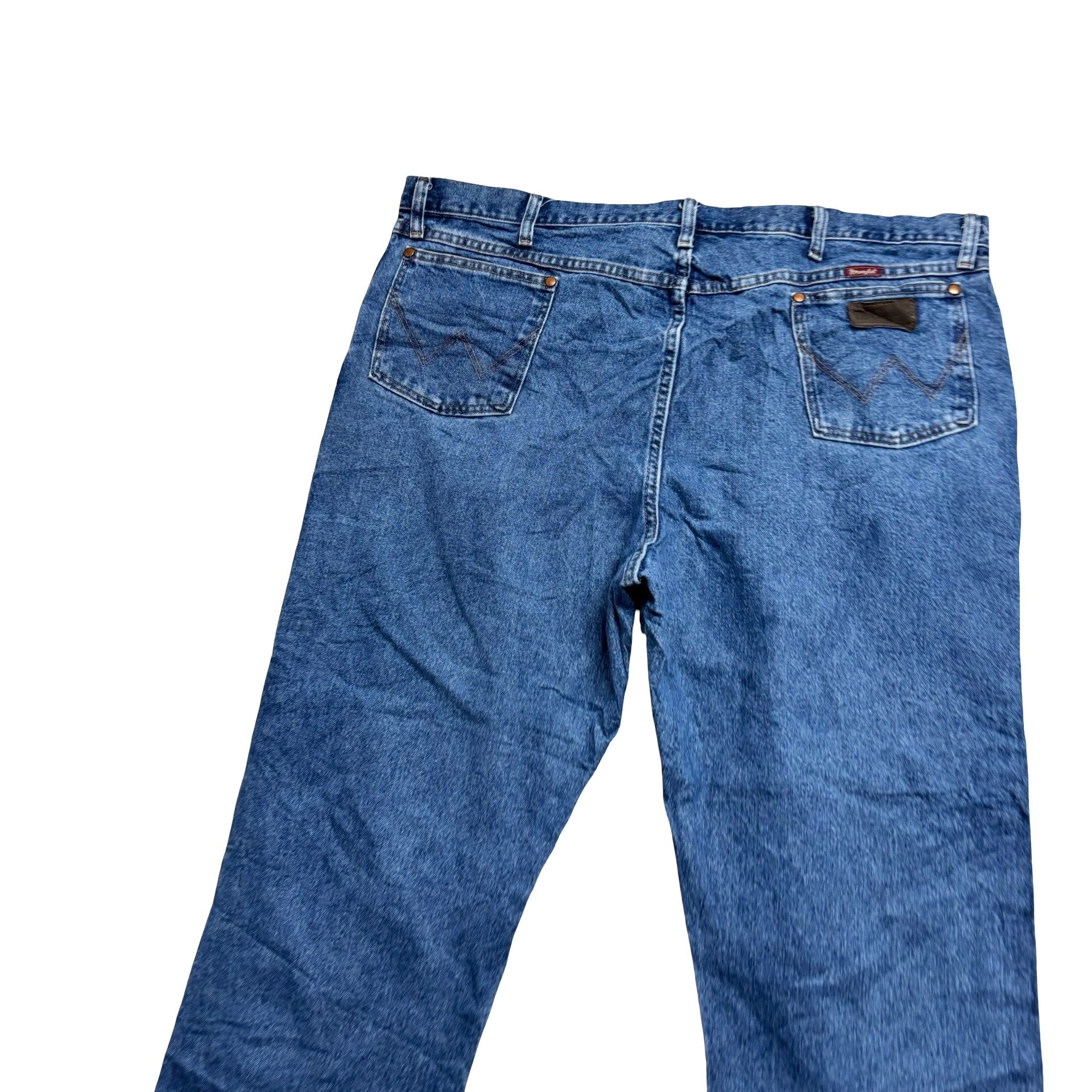 Wrangler Jeans Cowboy Cut W44 L30 Mens Mid Blue 31MWZ Relaxed Fit Denim (E)