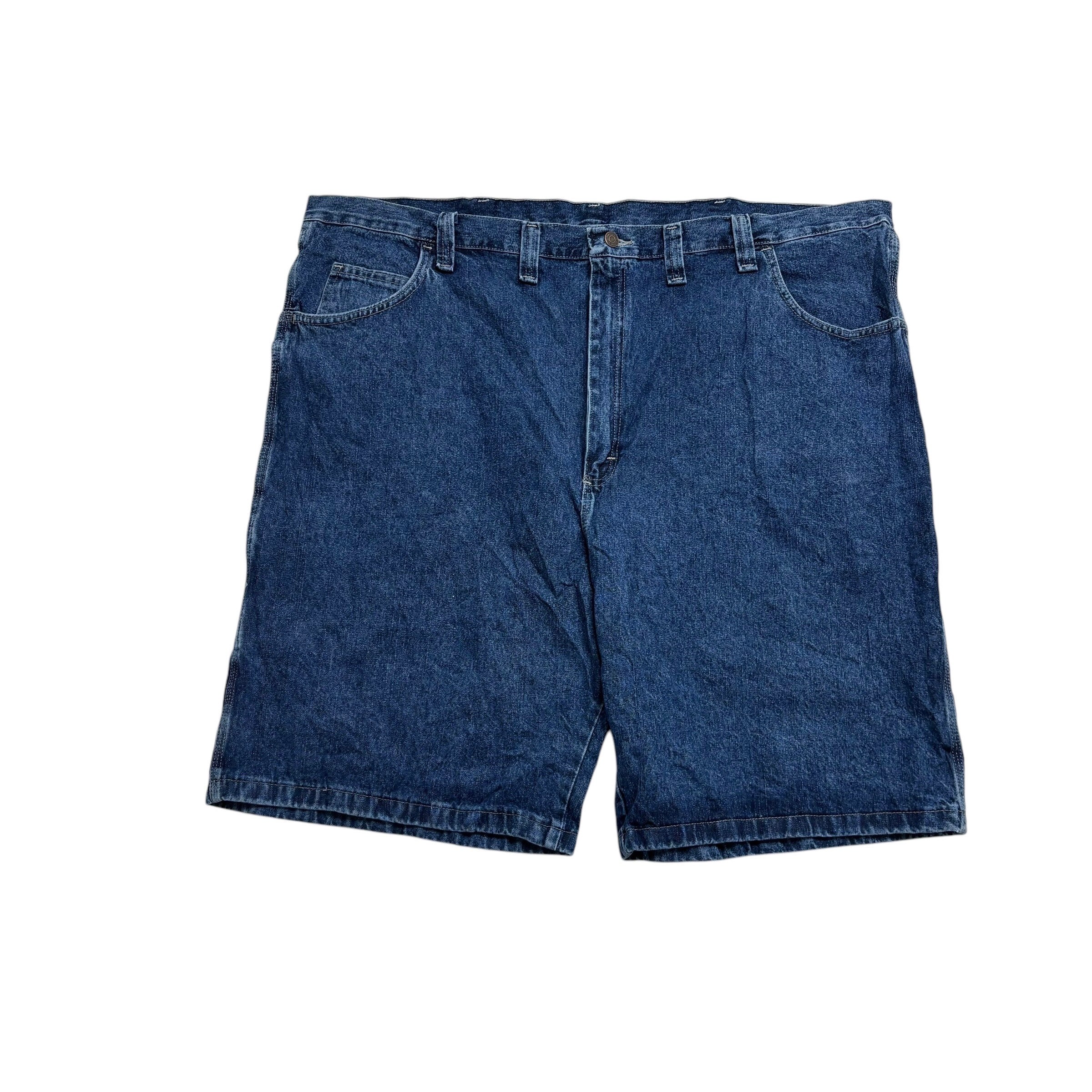 Wrangler Jorts W48 Mens Mid Blue Denim Shorts Baggy Relaxed Carpenter (E)