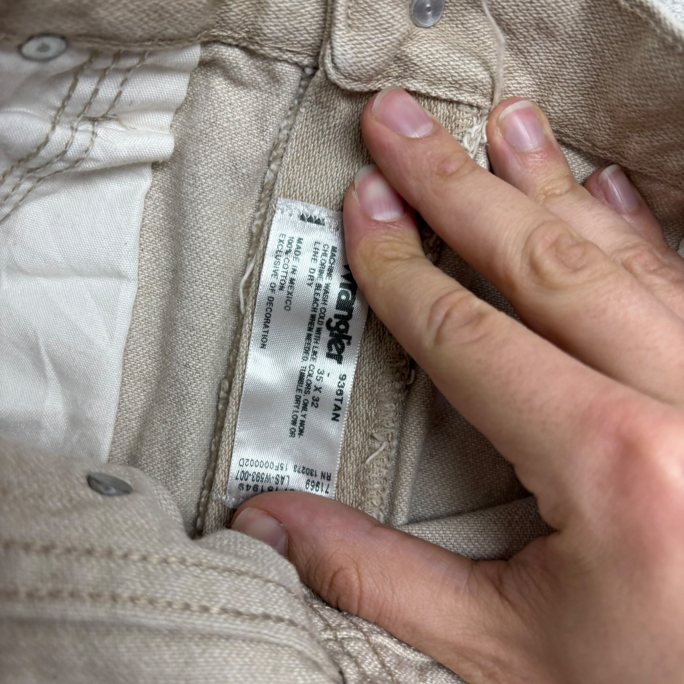 Wrangler Jeans Cowboy Cut W34 L27 Mens Beige 936 Slim Fit Denim