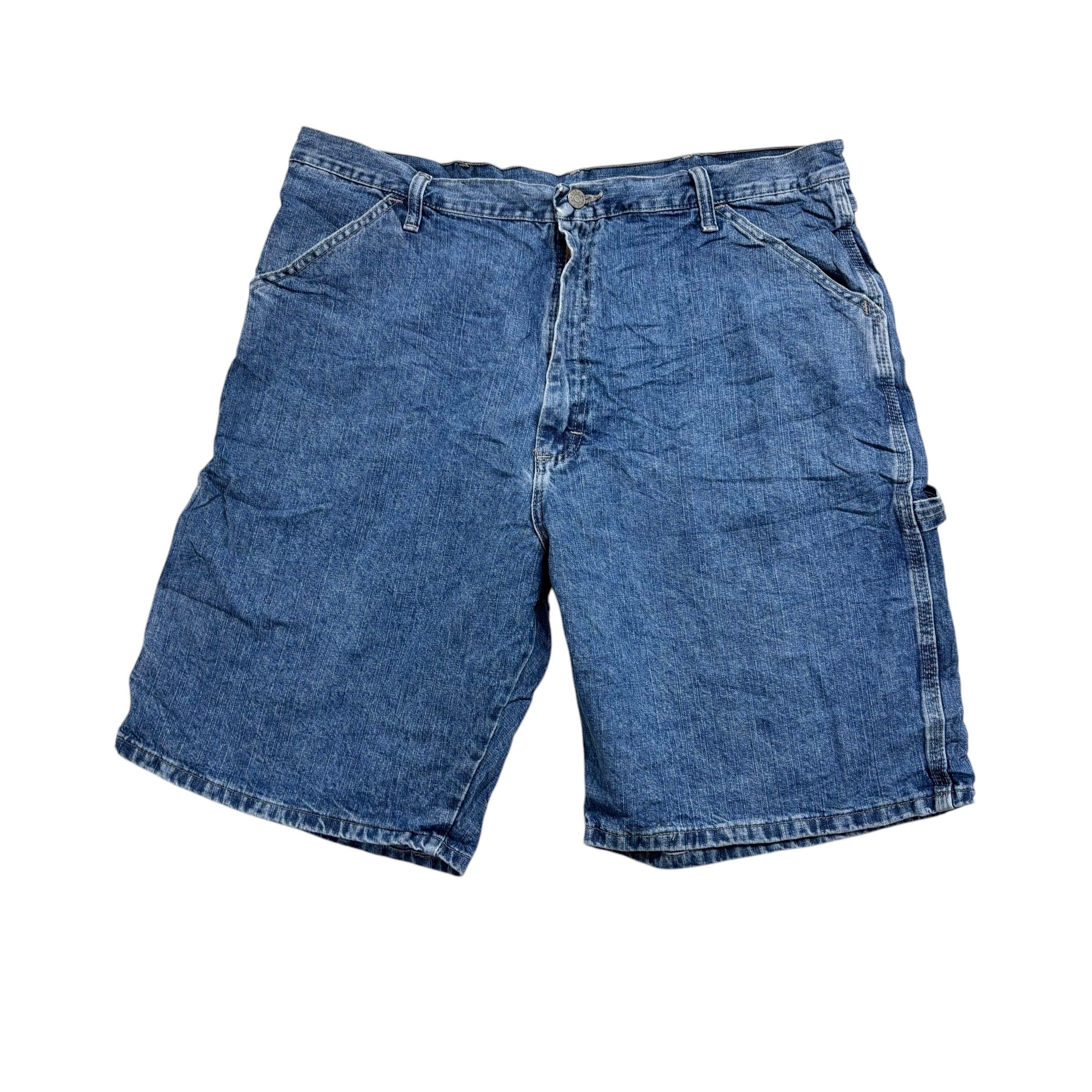 Wrangler Baggy Jorts W38 Mens Mid Blue Denim Shorts Relax Vintage Carpenter (E)
