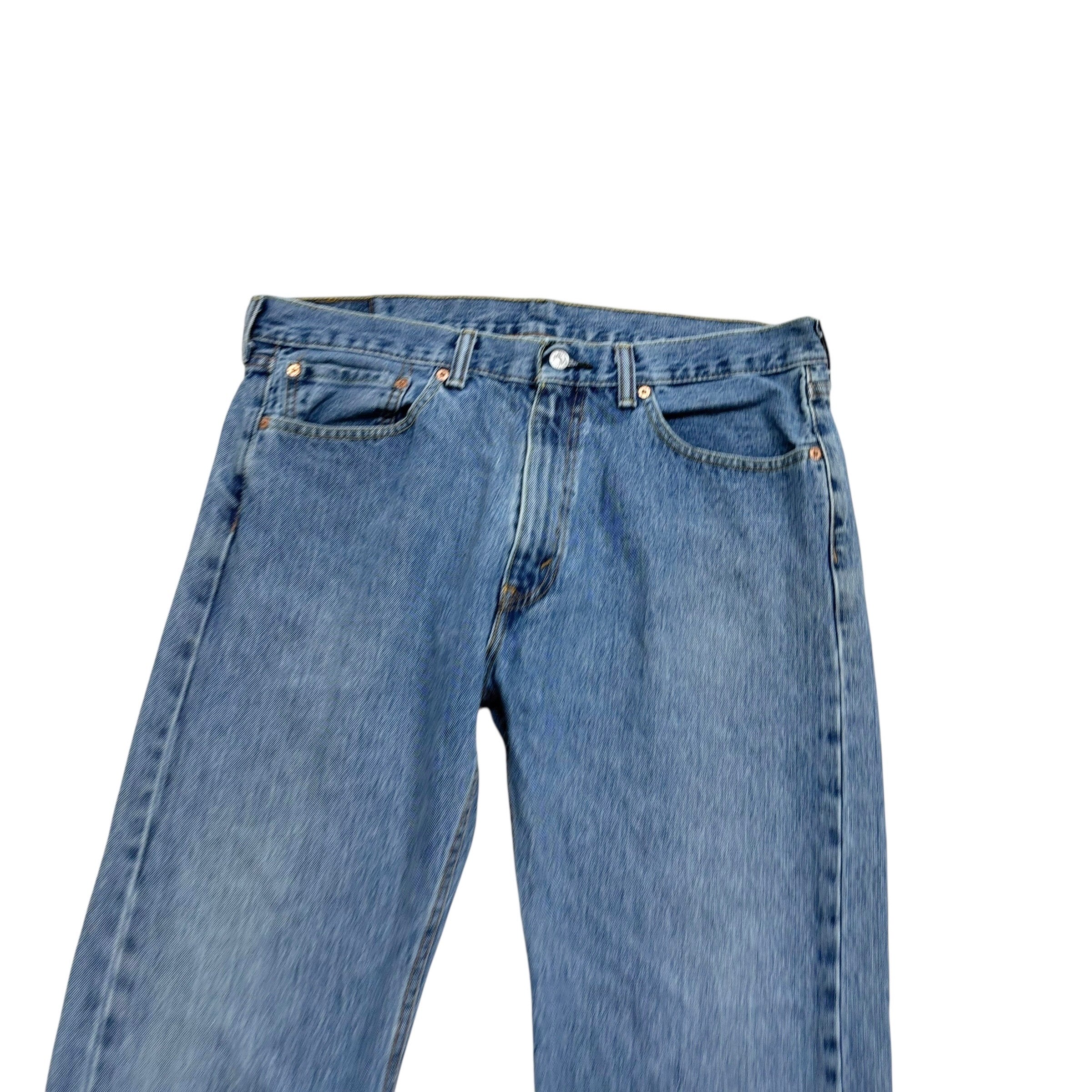 Levis 505 Jeans W36 L30 Mens Light Blue Regular Straight Fit Denim