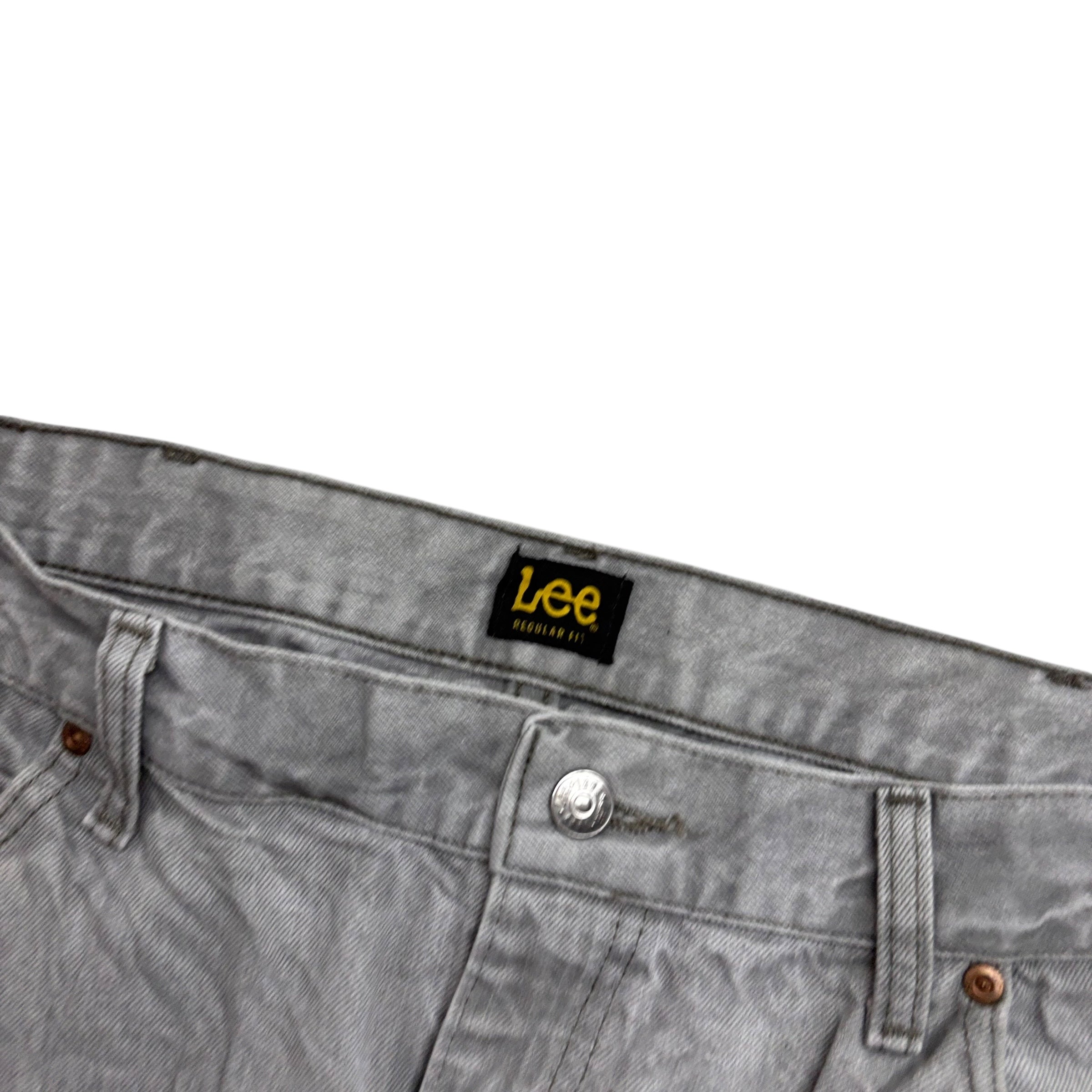 Lee Jeans W42 L30 Mens Grey Regular Straight Fit Denim