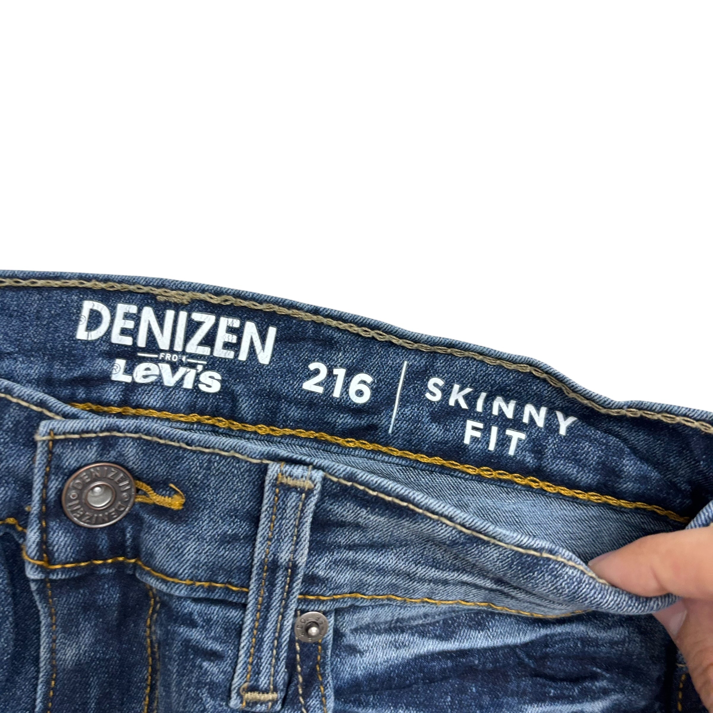 Levis Denizen Jeans W28 L30 Mens Mid Blue Skinny Fit Stretch Denim (E)