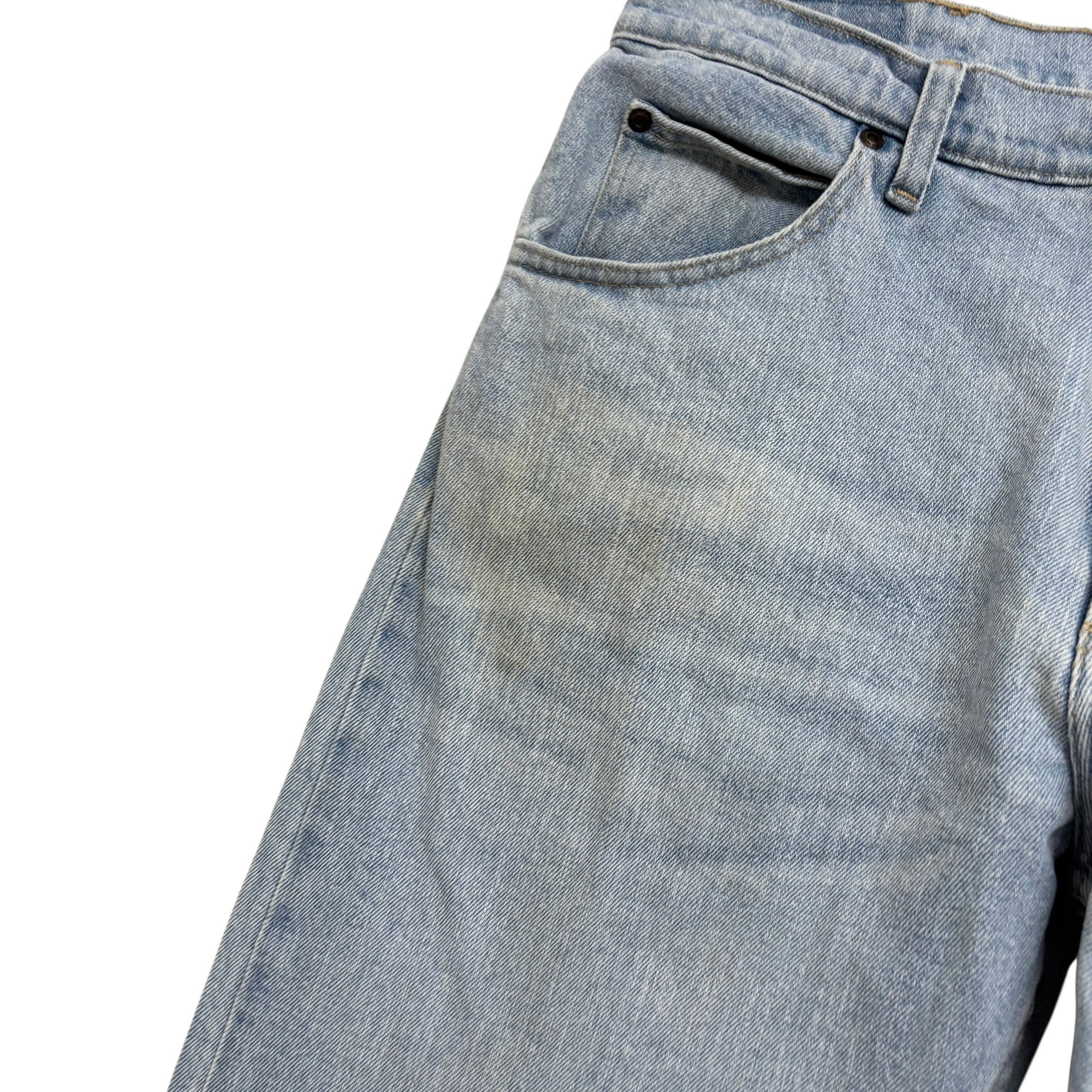 Wrangler Jeans W34 L30 Mens Light Blue Regular Straight Fit Stretch Denim (F)