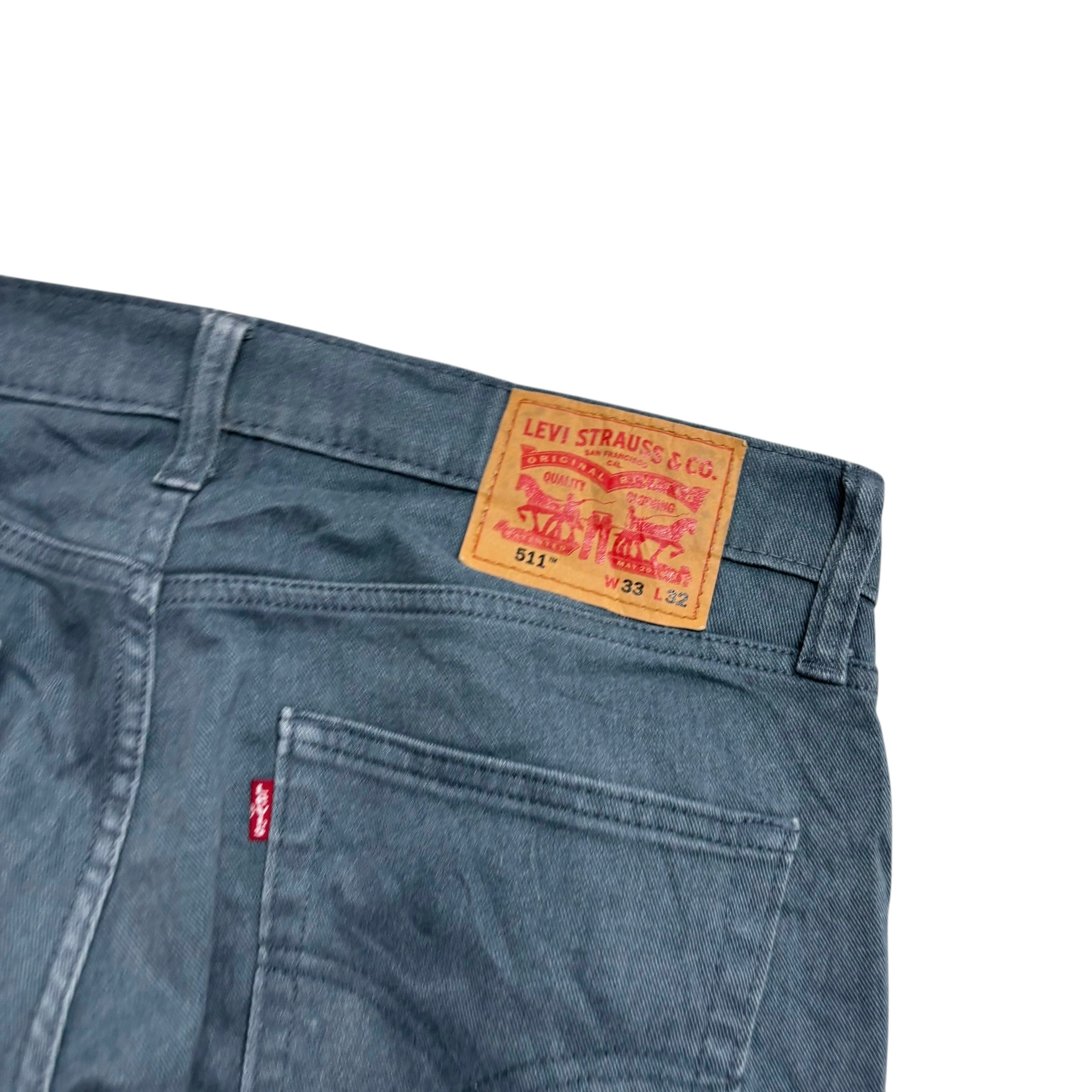 Levis 511 Trousers W33 L32 Mens Blue Slim Fit Stretch Pants