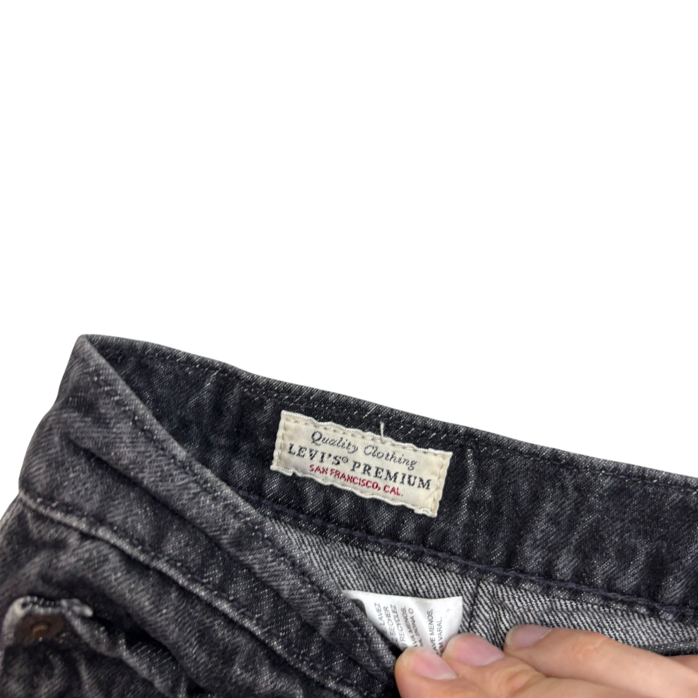 Levis 502 Jeans W31 L29 Mens Black Regular Tapered Fit Stretch Denim