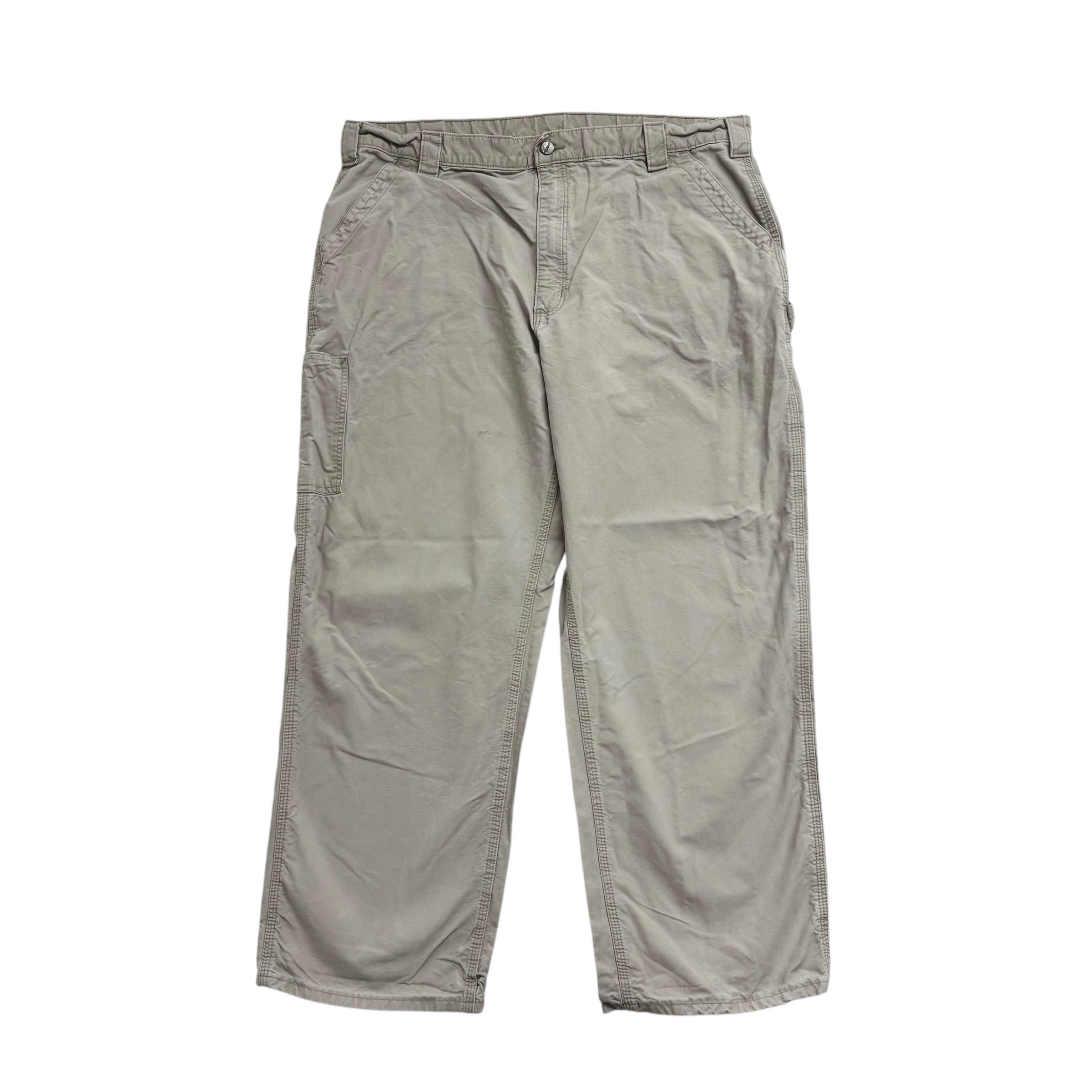 Carhartt Carpenter Pants W42 L30 Mens Cream Relaxed Baggy Straight Fit Trousers
