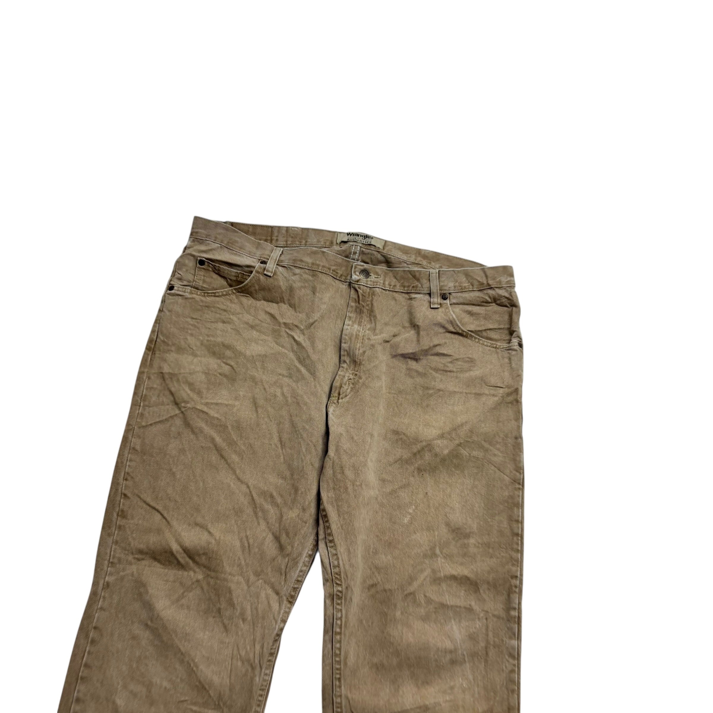Wrangler Jeans W42 L30 Mens Tan Regular Straight Fit Denim