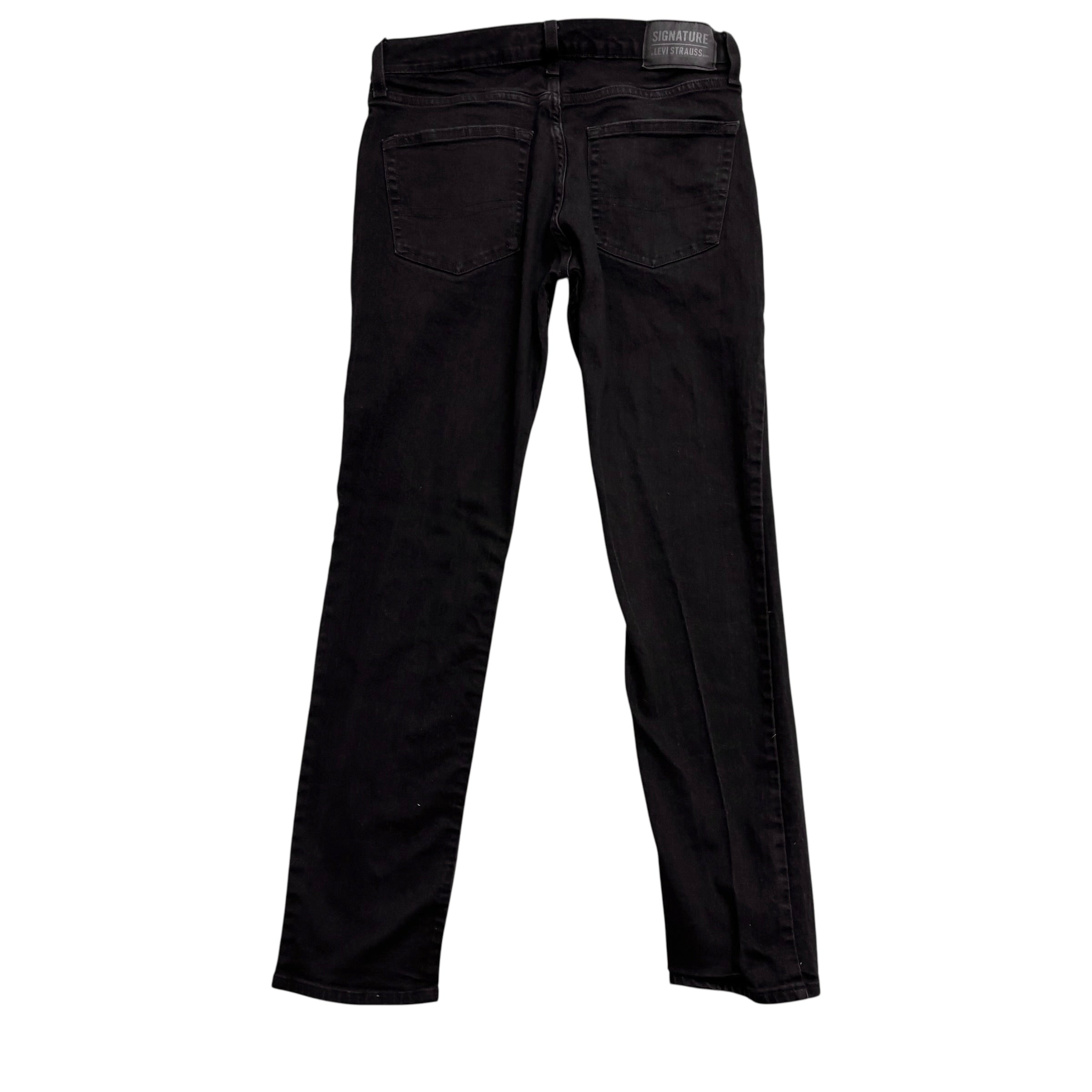 Levis Signature Jeans W32 L32 Mens Black Slim Fit Stretch Denim (E)