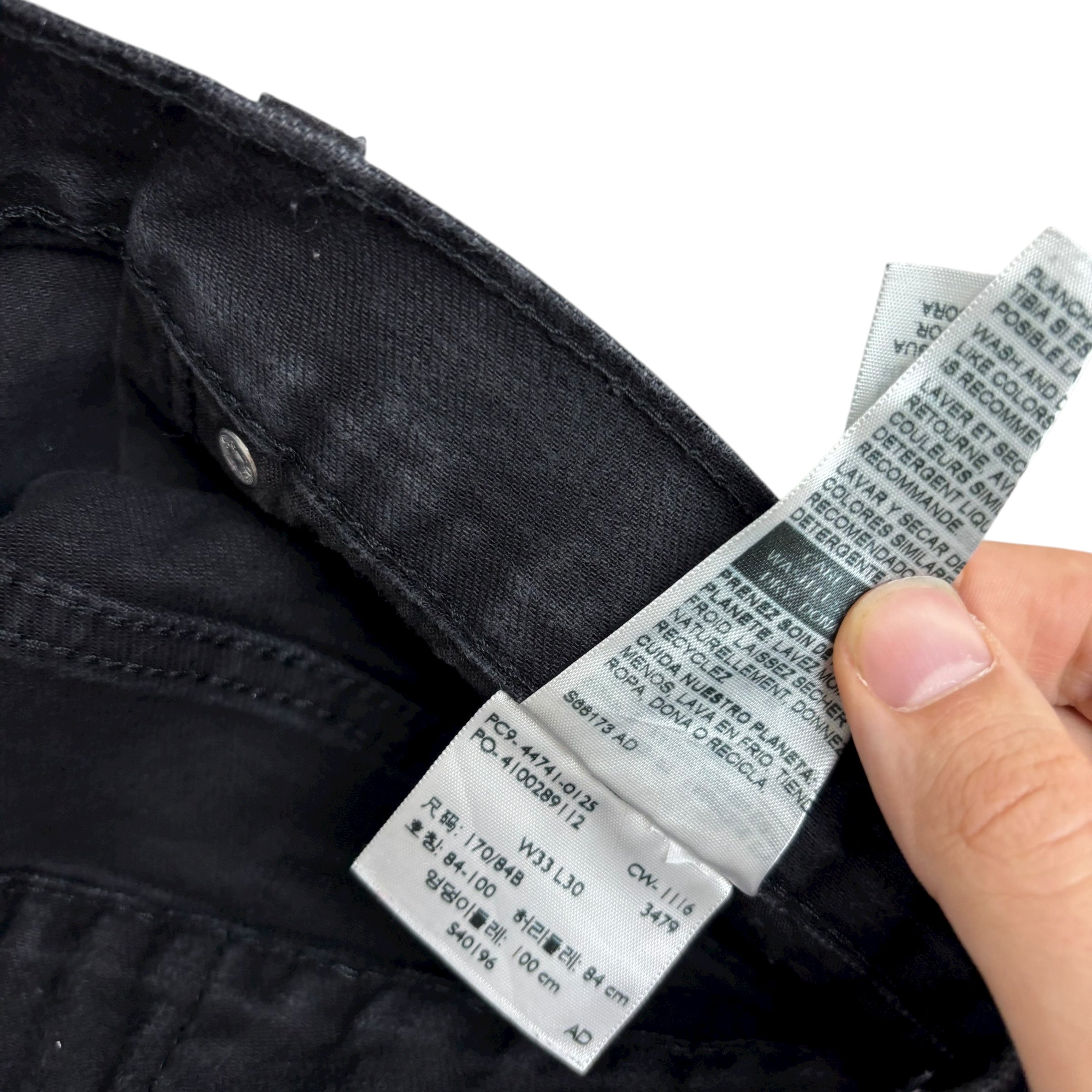 Levis Denizen Jeans W33 L30 Mens Black Skinny Fit Stretch Denim