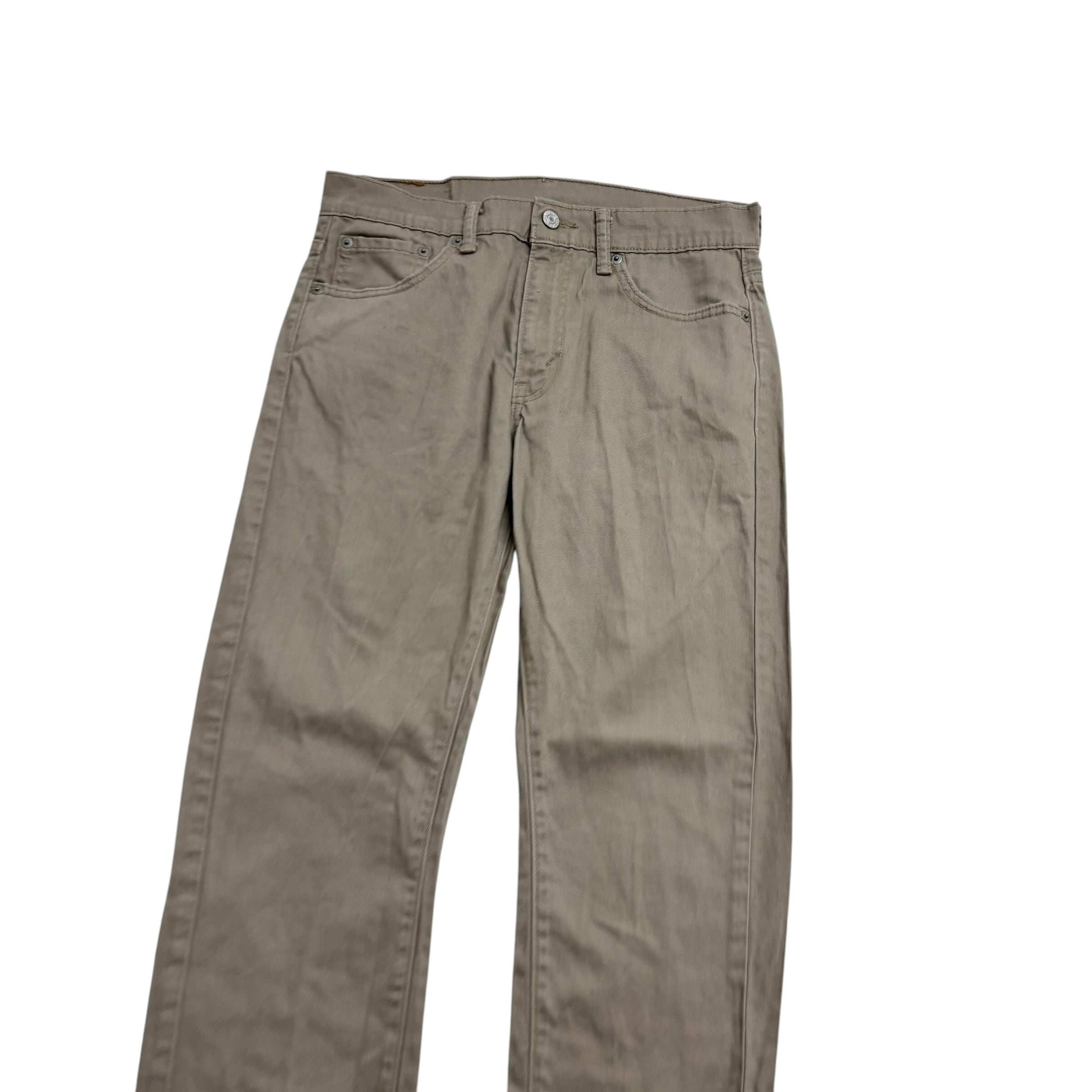 Levis 513 Trousers W30 L30 Mens Beige Slim Straight Fit Stretch Pants (E)