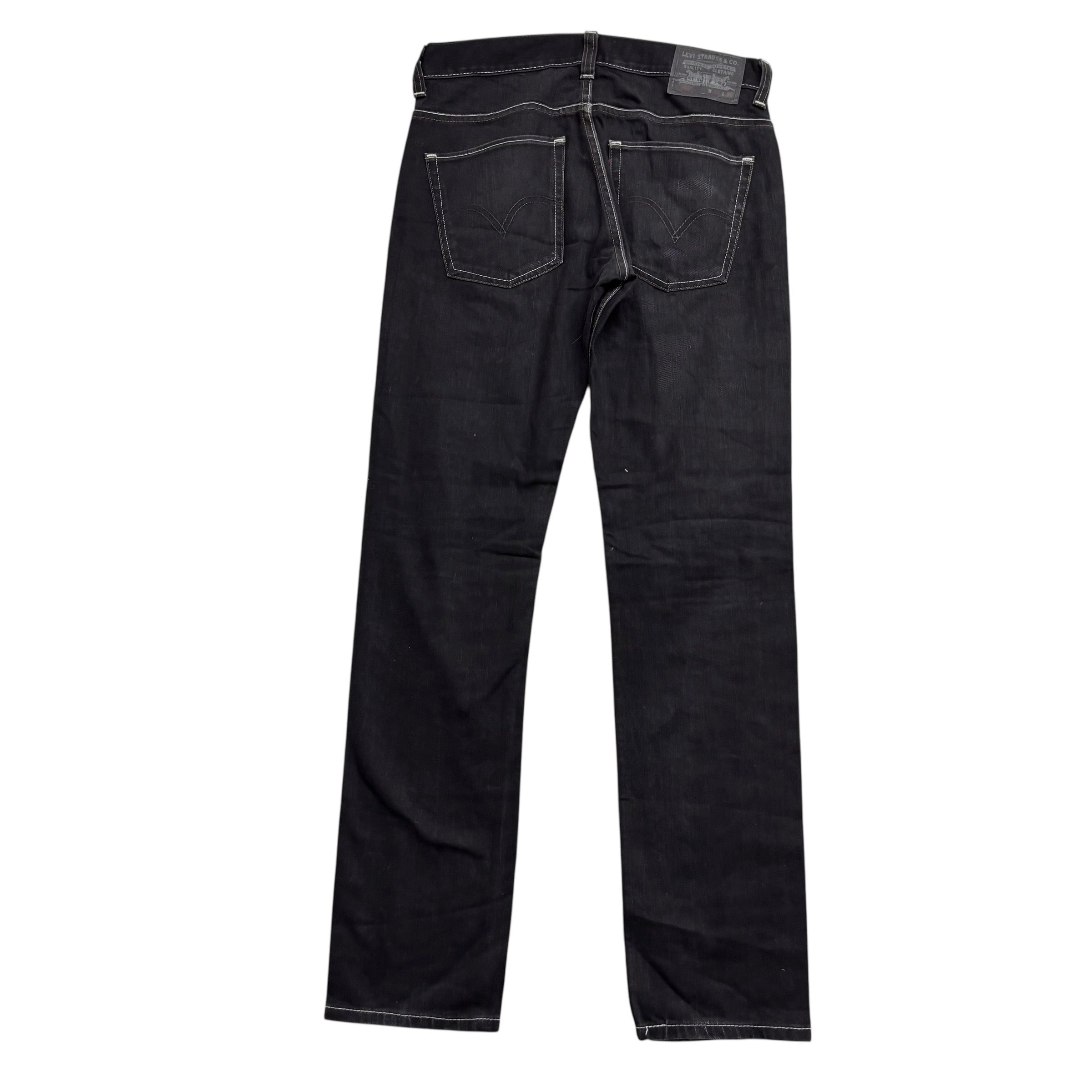 Levis 511 Jeans W32 L34 Mens Black Slim Fit Vintage Denim (E)