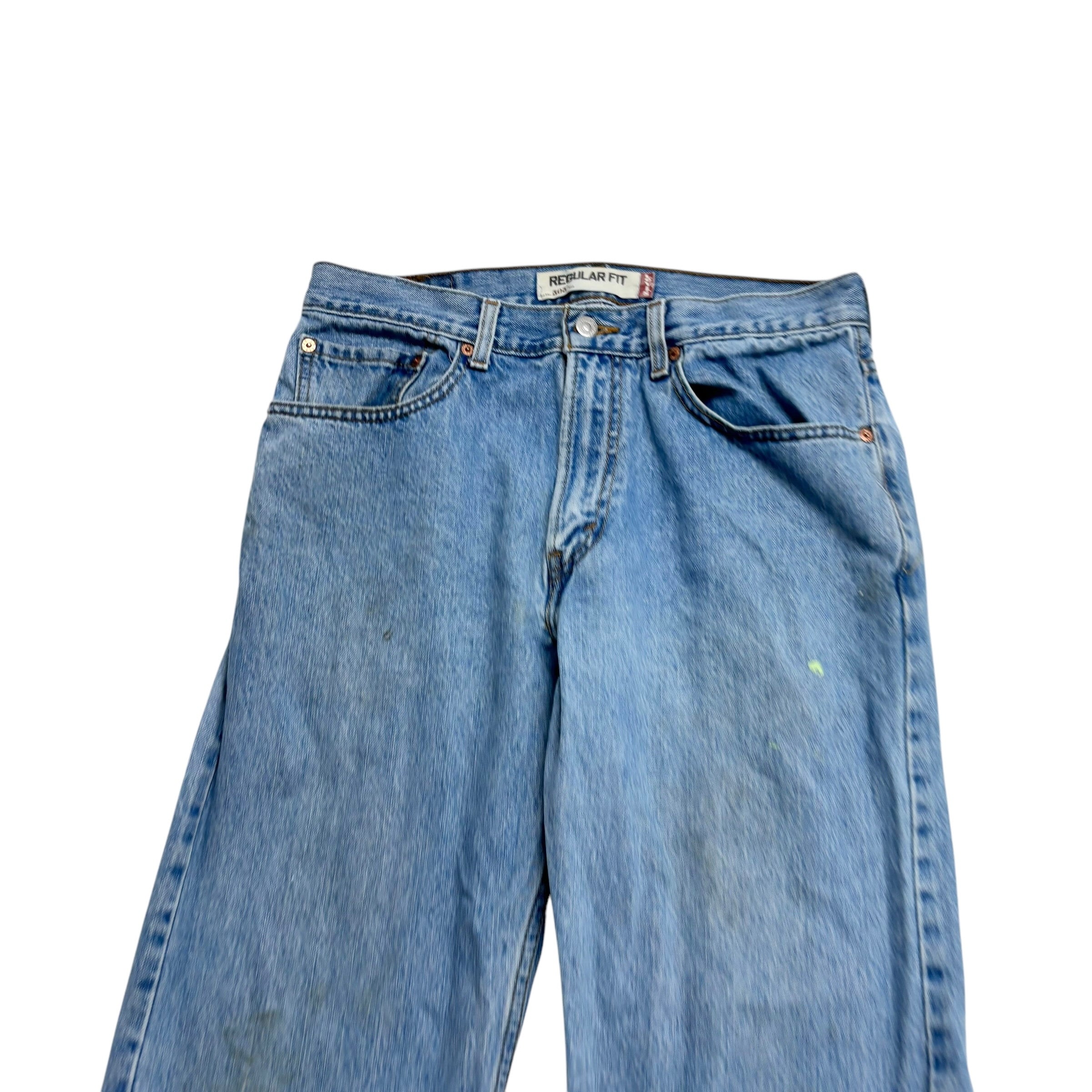 Levis 505 Jeans W31 L28 Mens Light Blue Regular Straight Fit Vintage Denim (F)