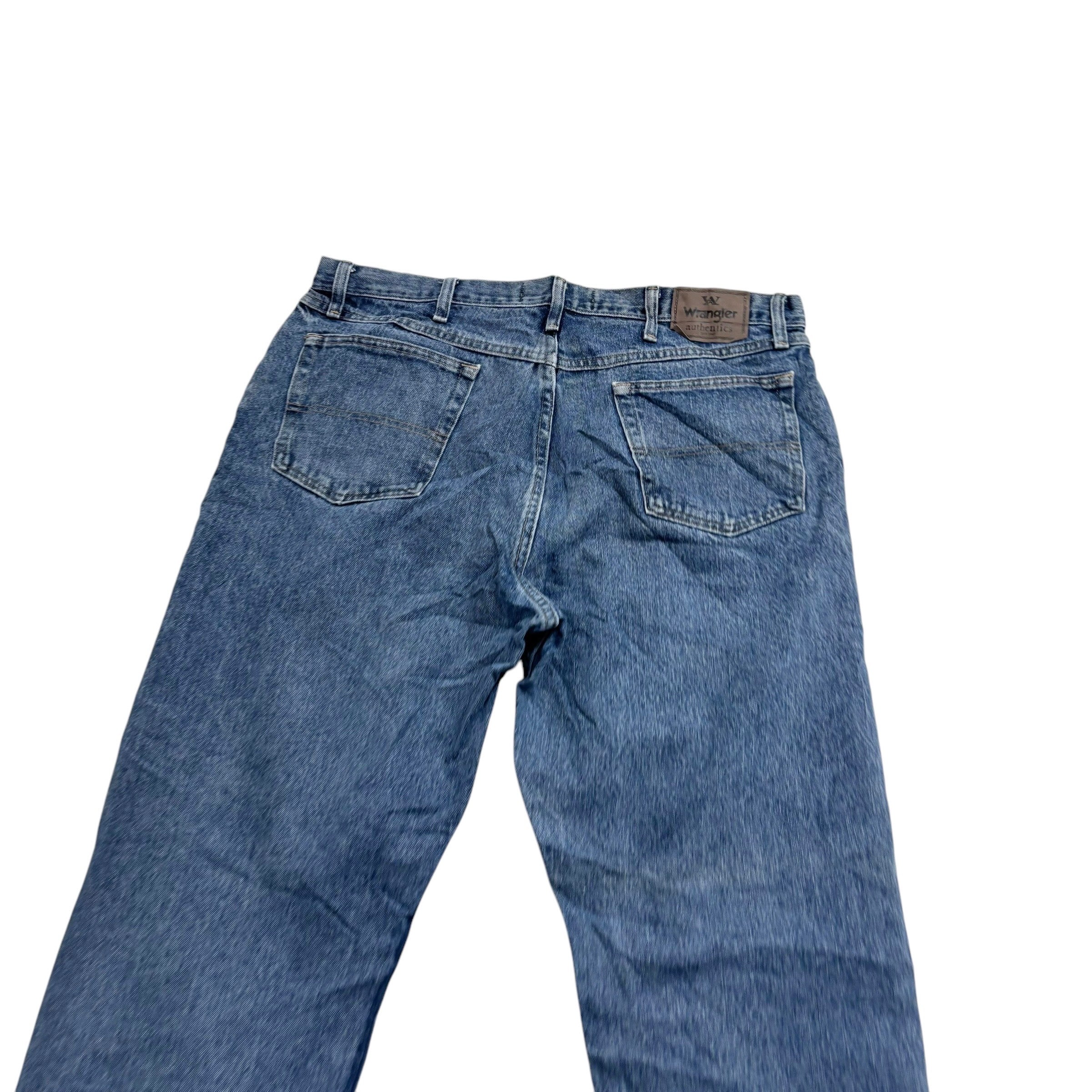 Wrangler Jeans W38 L32 Mens Mid Blue Baggy Relaxed Straight Fit Denim