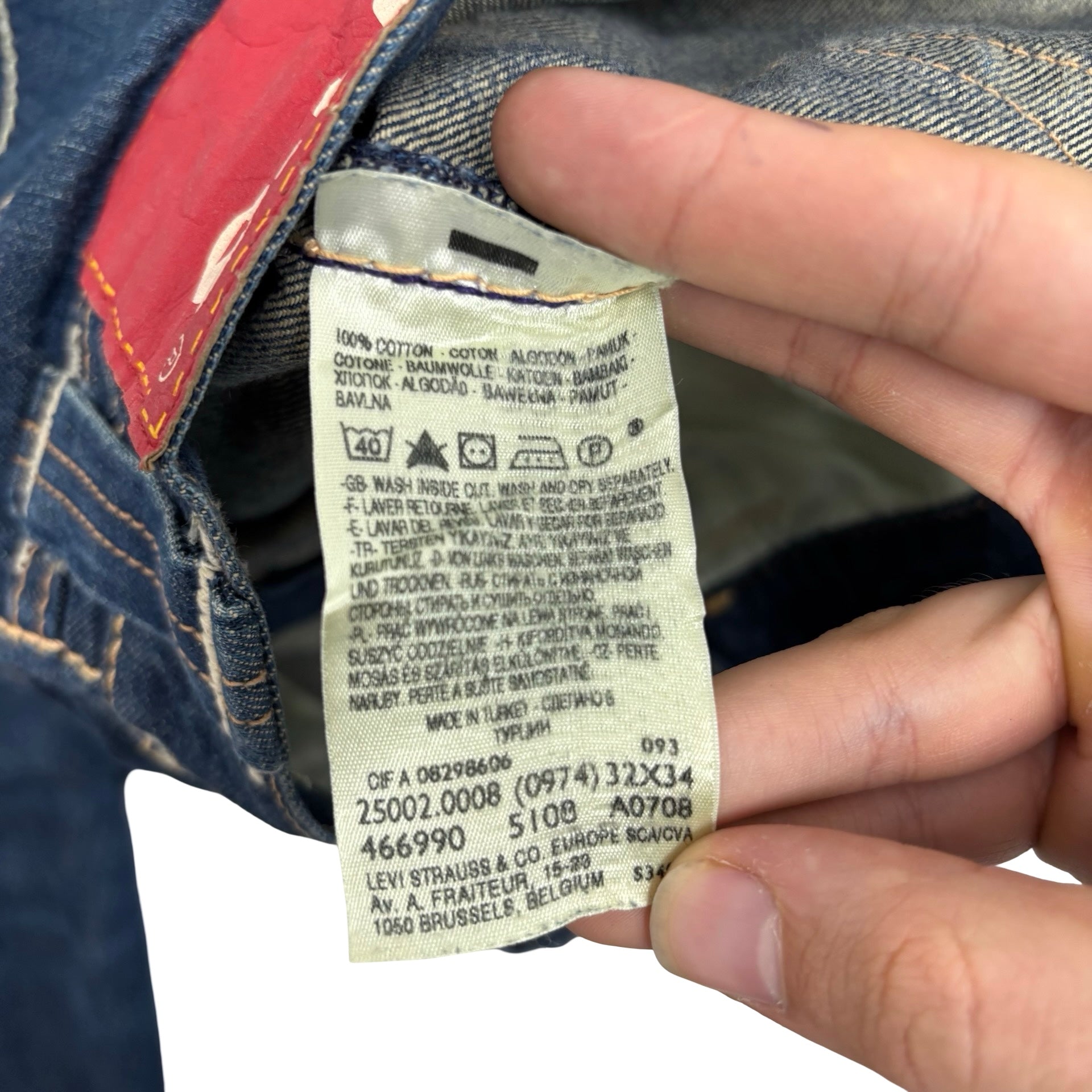 Levis Red Label Limited Edition Jeans W32 L34 Mens Blue Tapered Fit Vintage