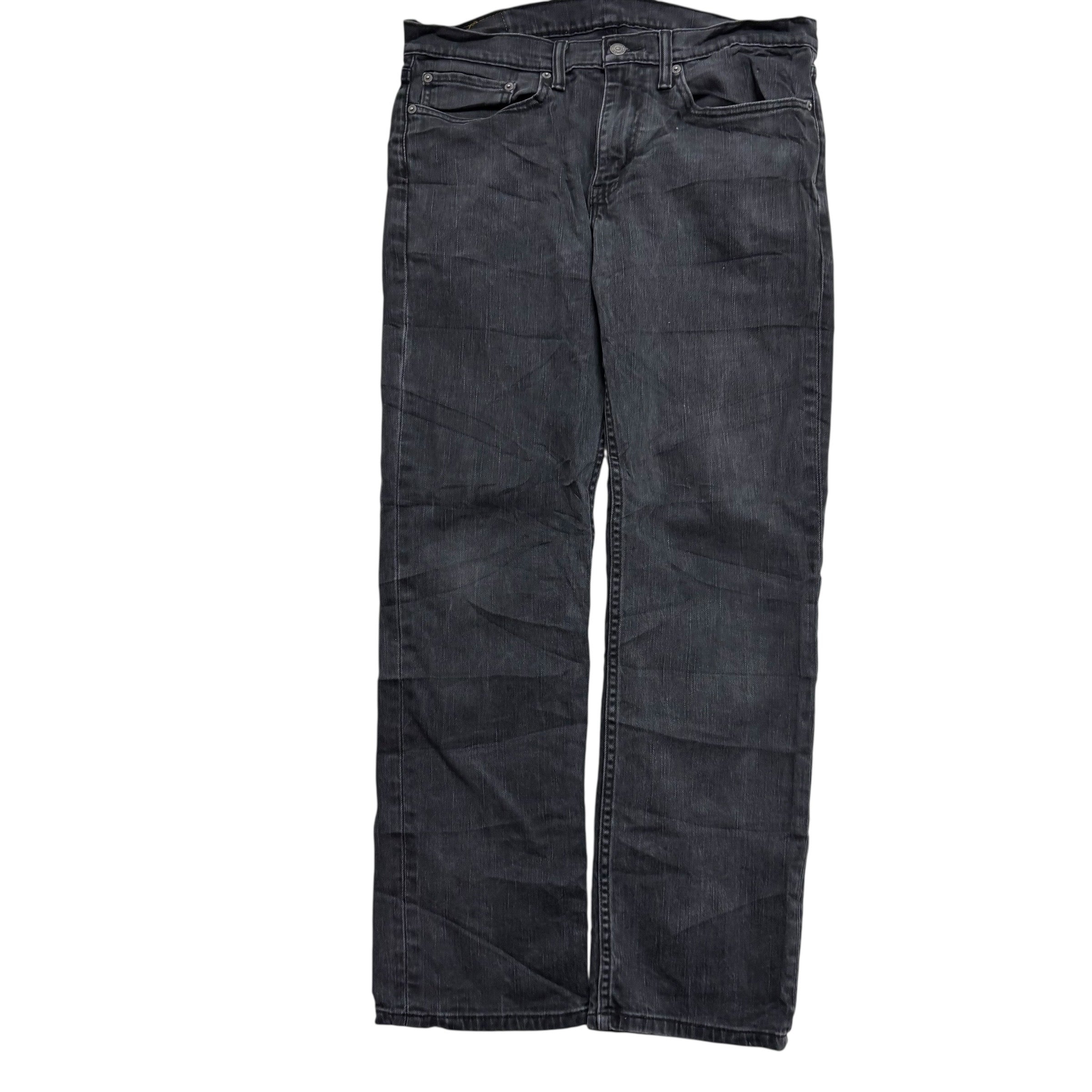 Levis 514 Jeans W34 L32 Mens Black Regular Straight Fit Stretch Denim