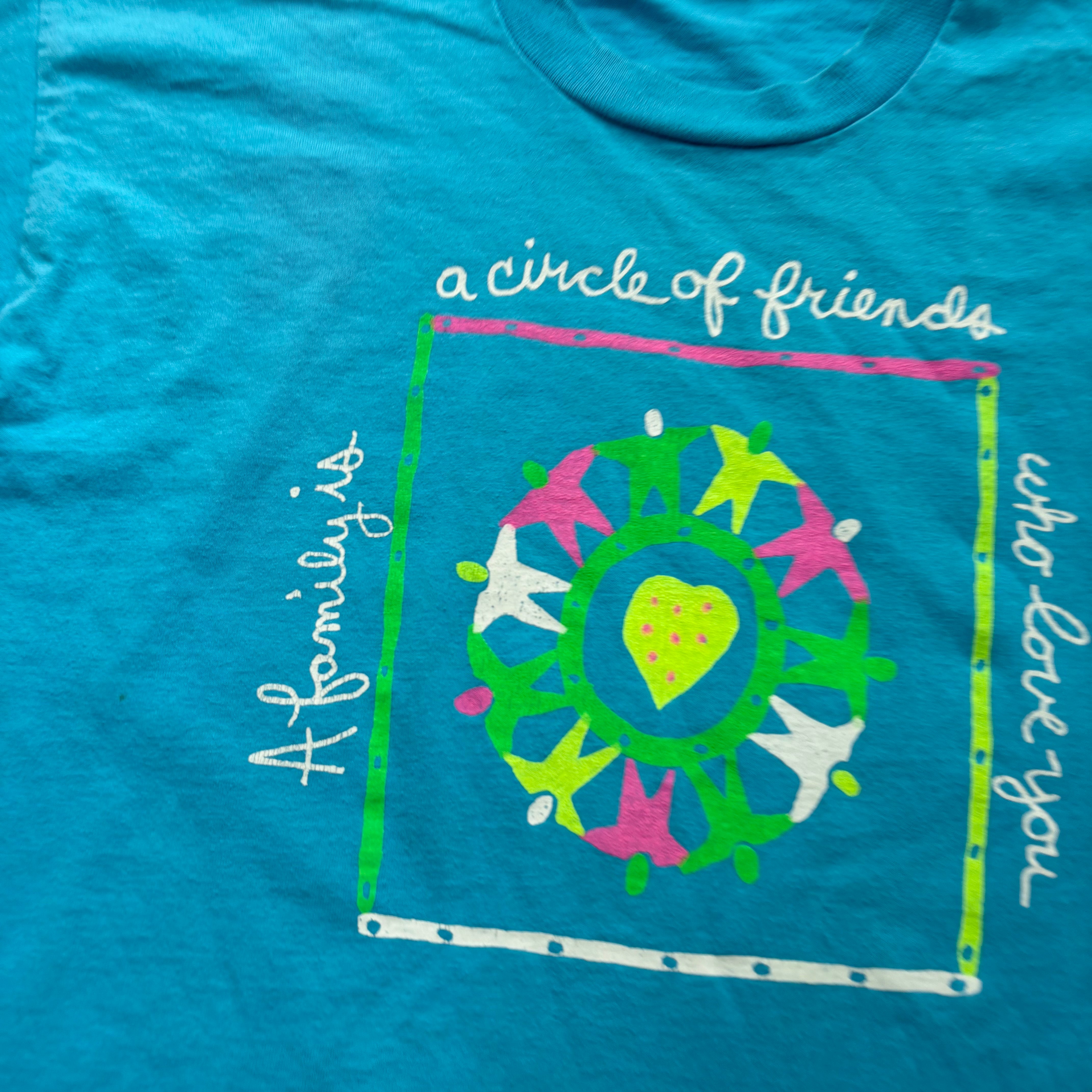 Vintage T Shirt Mens XL Blue Single Stitch Graphic Print 90s USA (E)