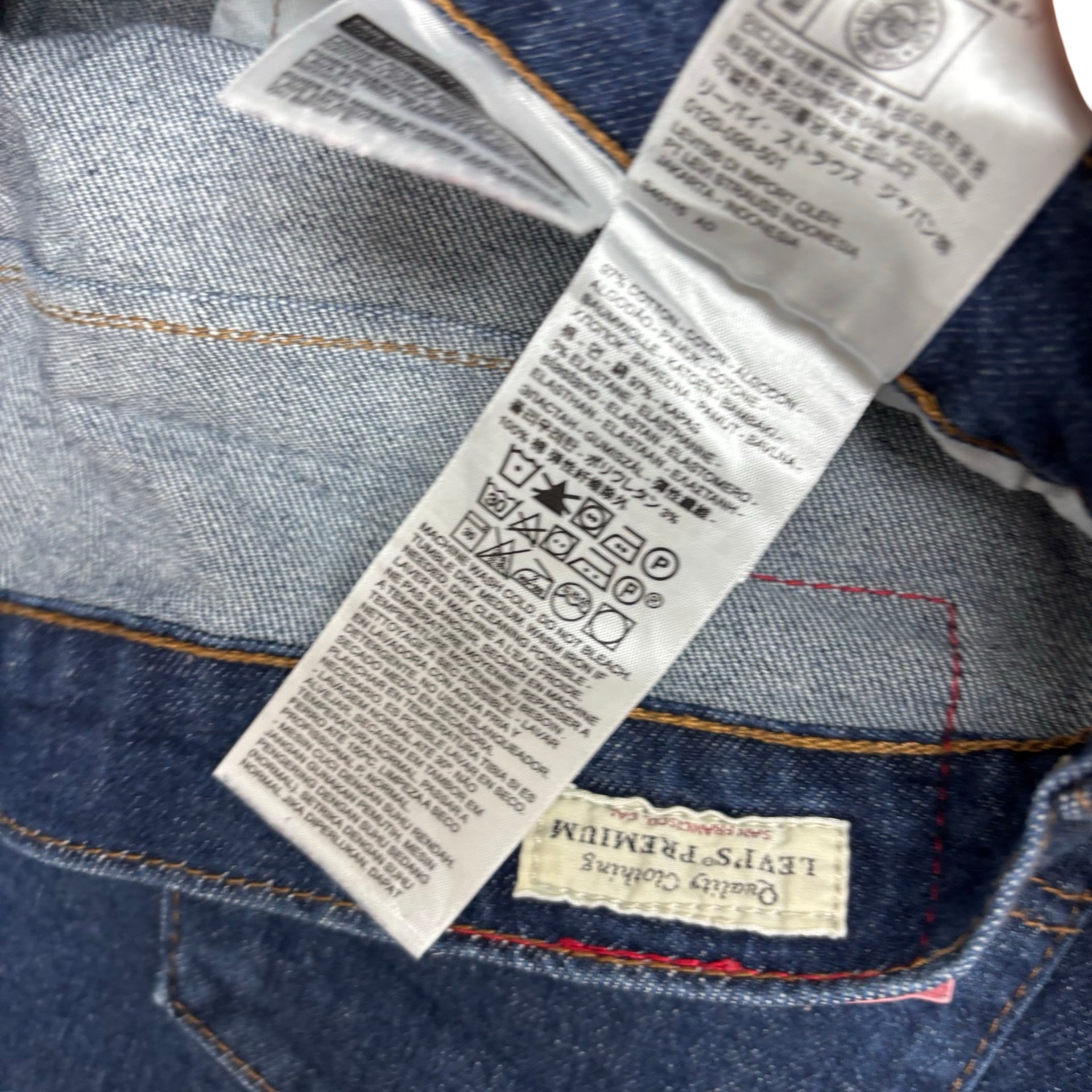 Levis 502 Engineered Jeans W33 L30 Mens Dark Blue Twisted Tapered Stretch (E)