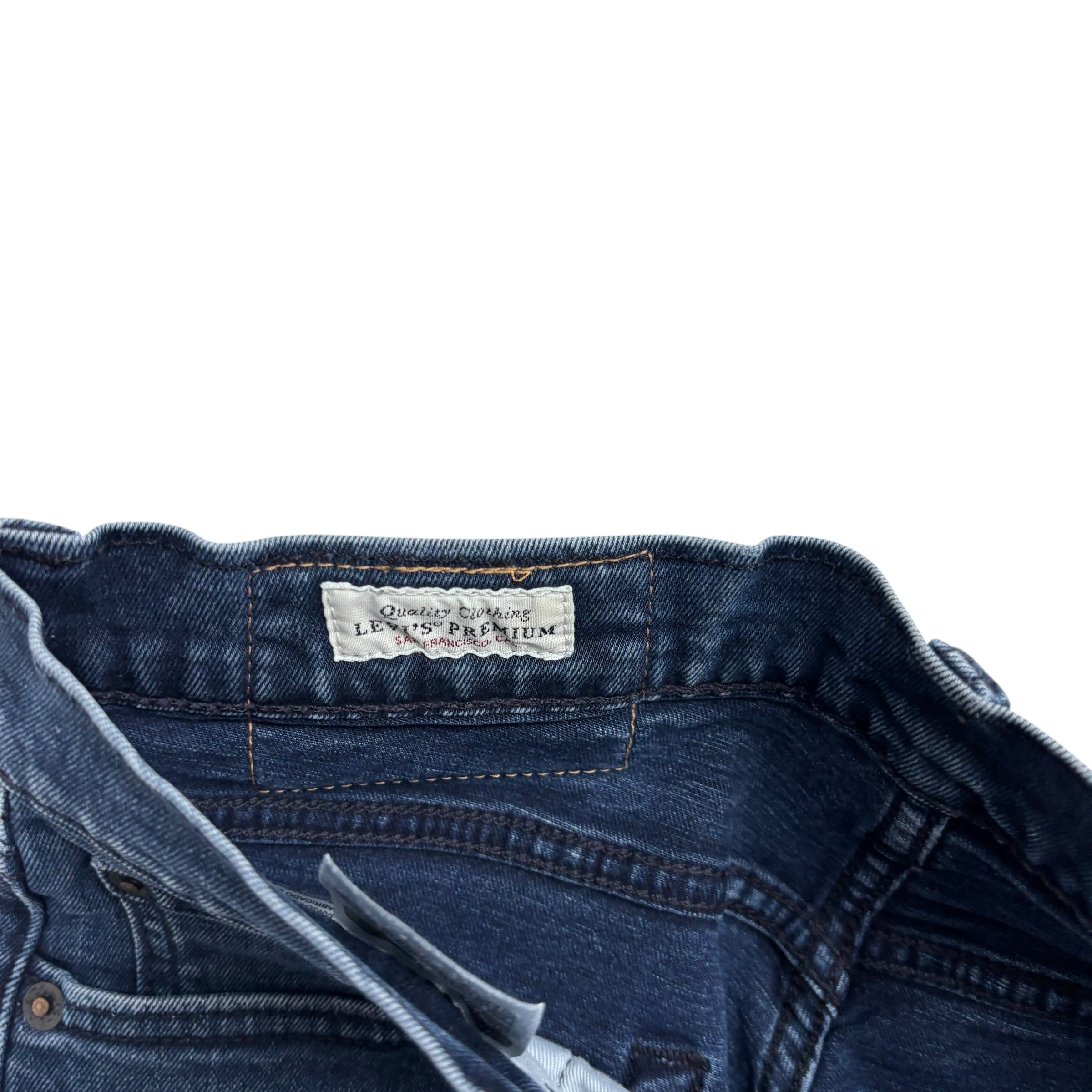 Levis 513 Jeans W28 L31 Mens Navy Blue Slim Straight Stretch Premium Denim (E)