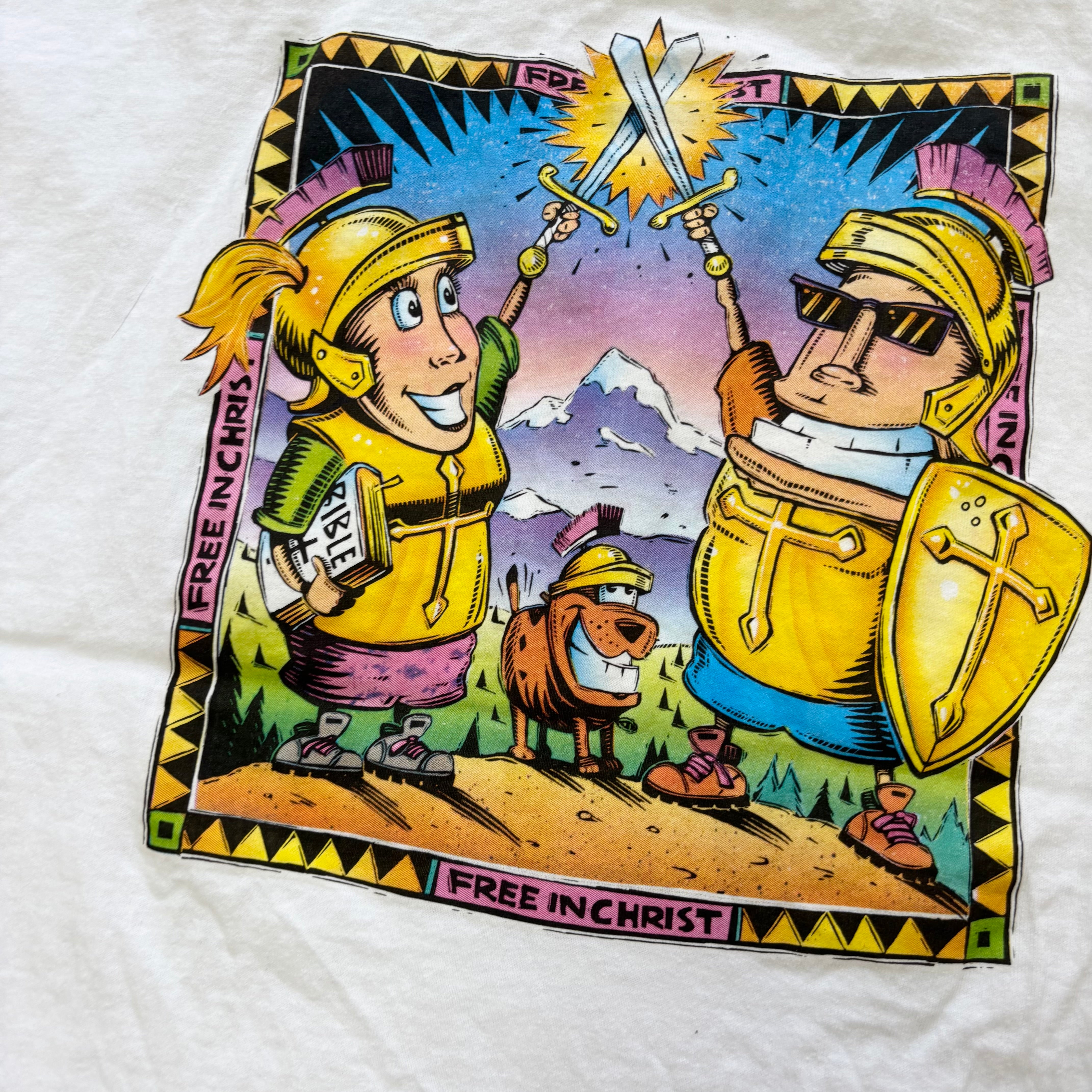 Vintage T Shirt Mens Large White Single Stitch Graphic Print 90s USA (E)