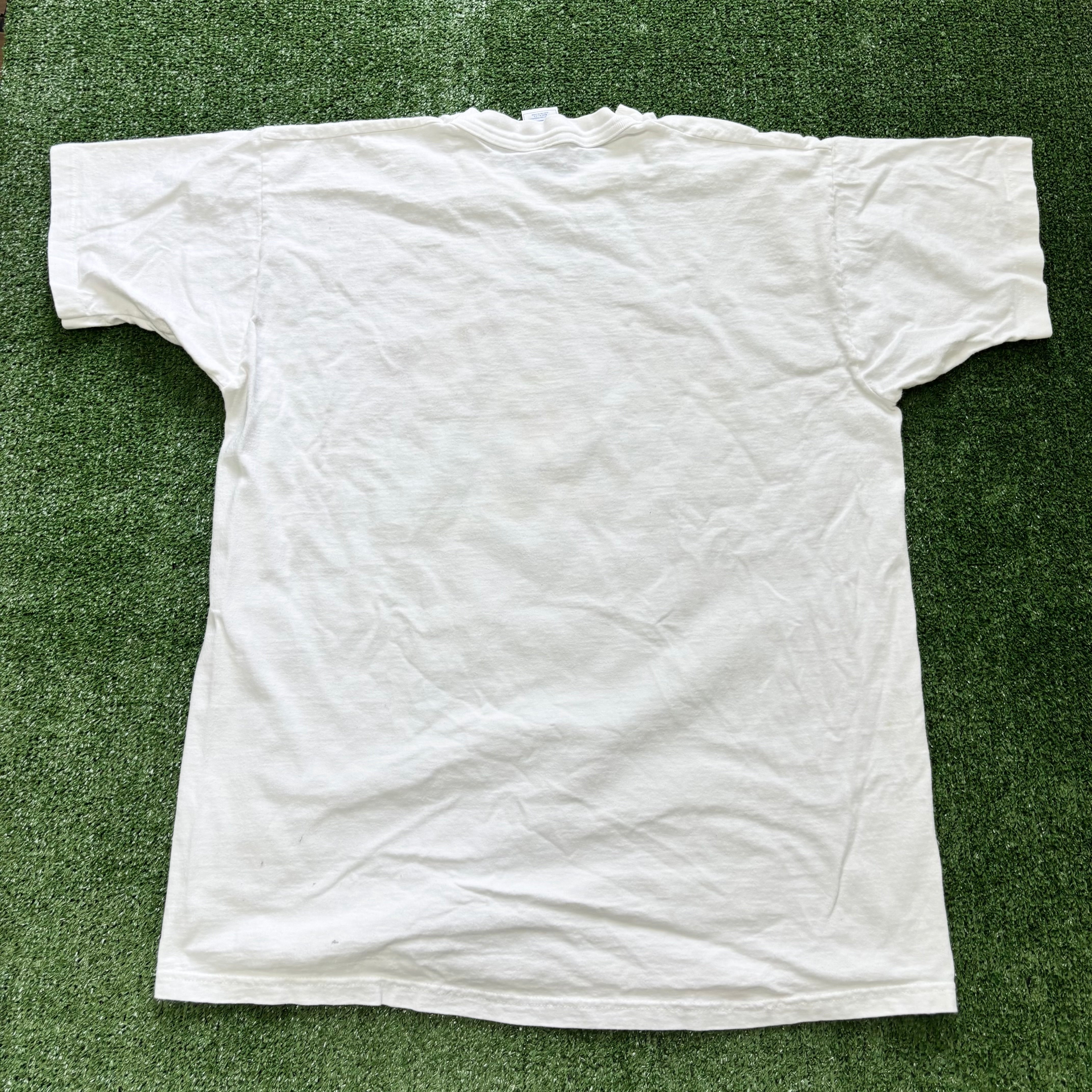 Vintage T Shirt Mens XL White Single Stitch Graphic Print 90s Basketball
