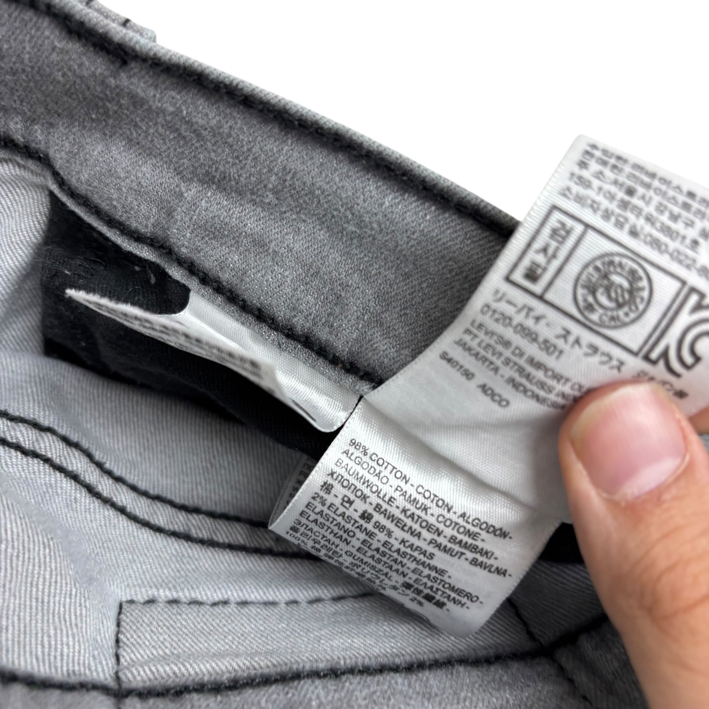 Levis 511 Jeans W30 L30 Mens Grey Slim Fit Stretch Denim