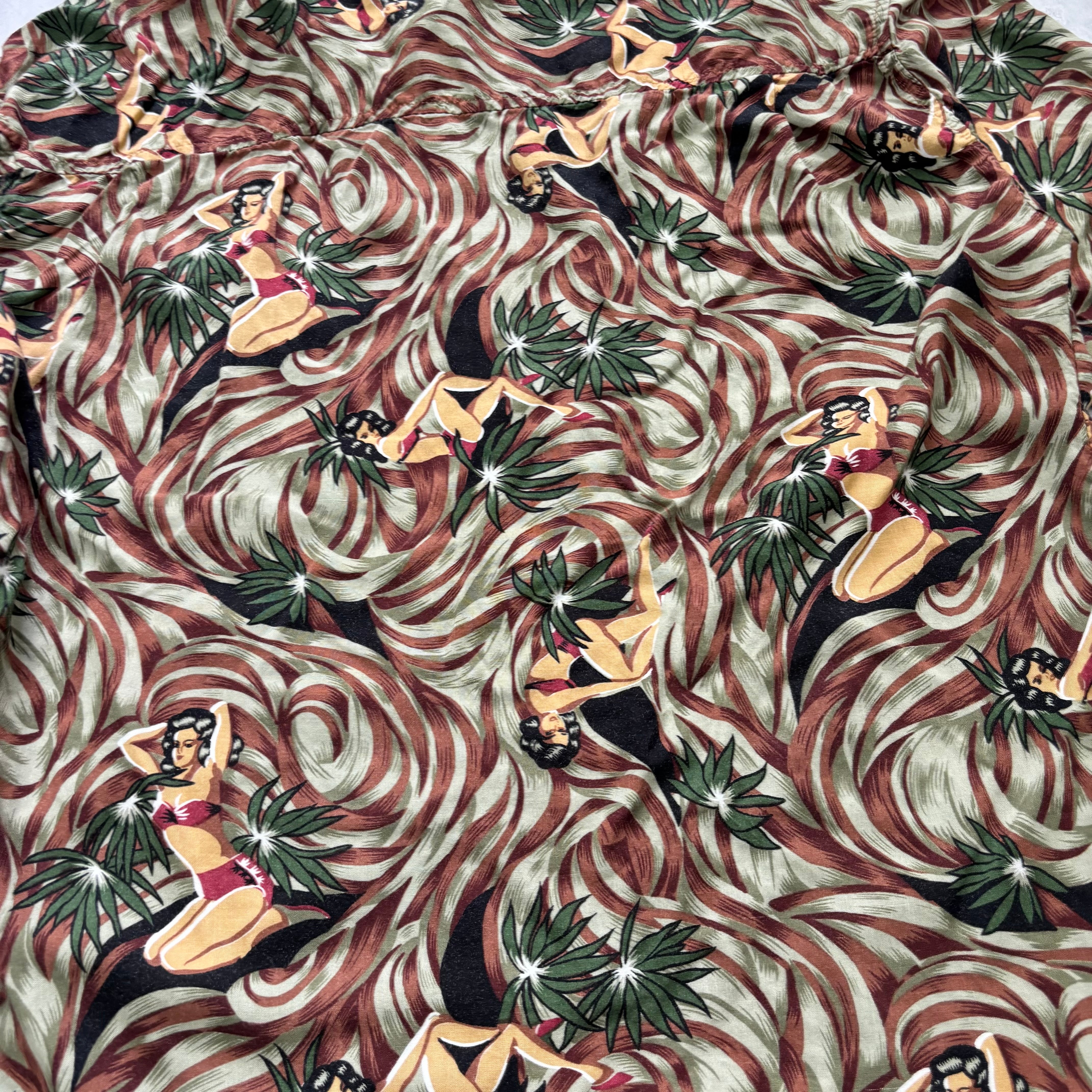 Vintage Hawaiian Shirt Mens Medium Multi Floral Aloha Short Sleeve Rayon (F)