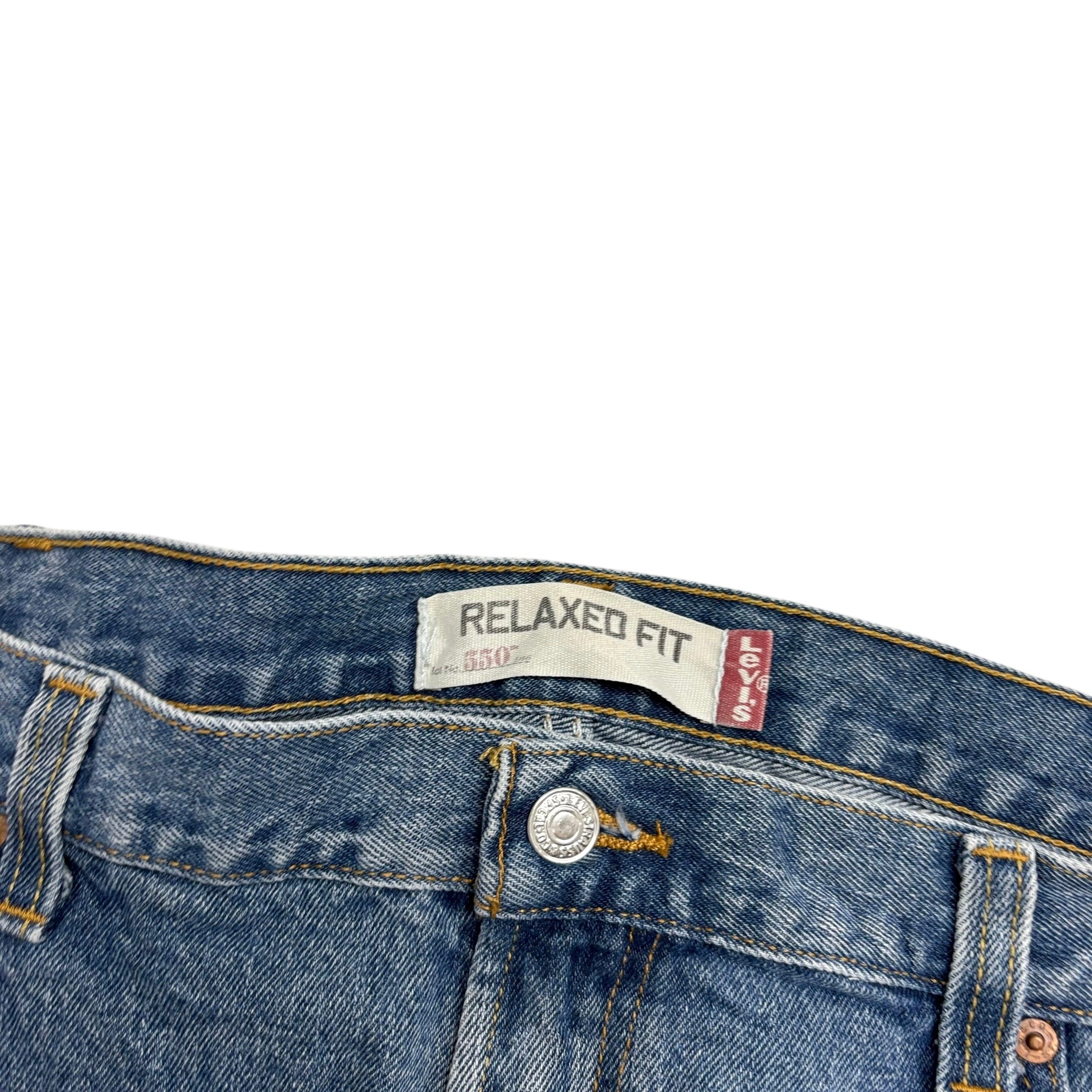 Levis 550 Jeans W42 L30 Mens Mid Blue Baggy Relaxed Straight Vintage Denim (E)