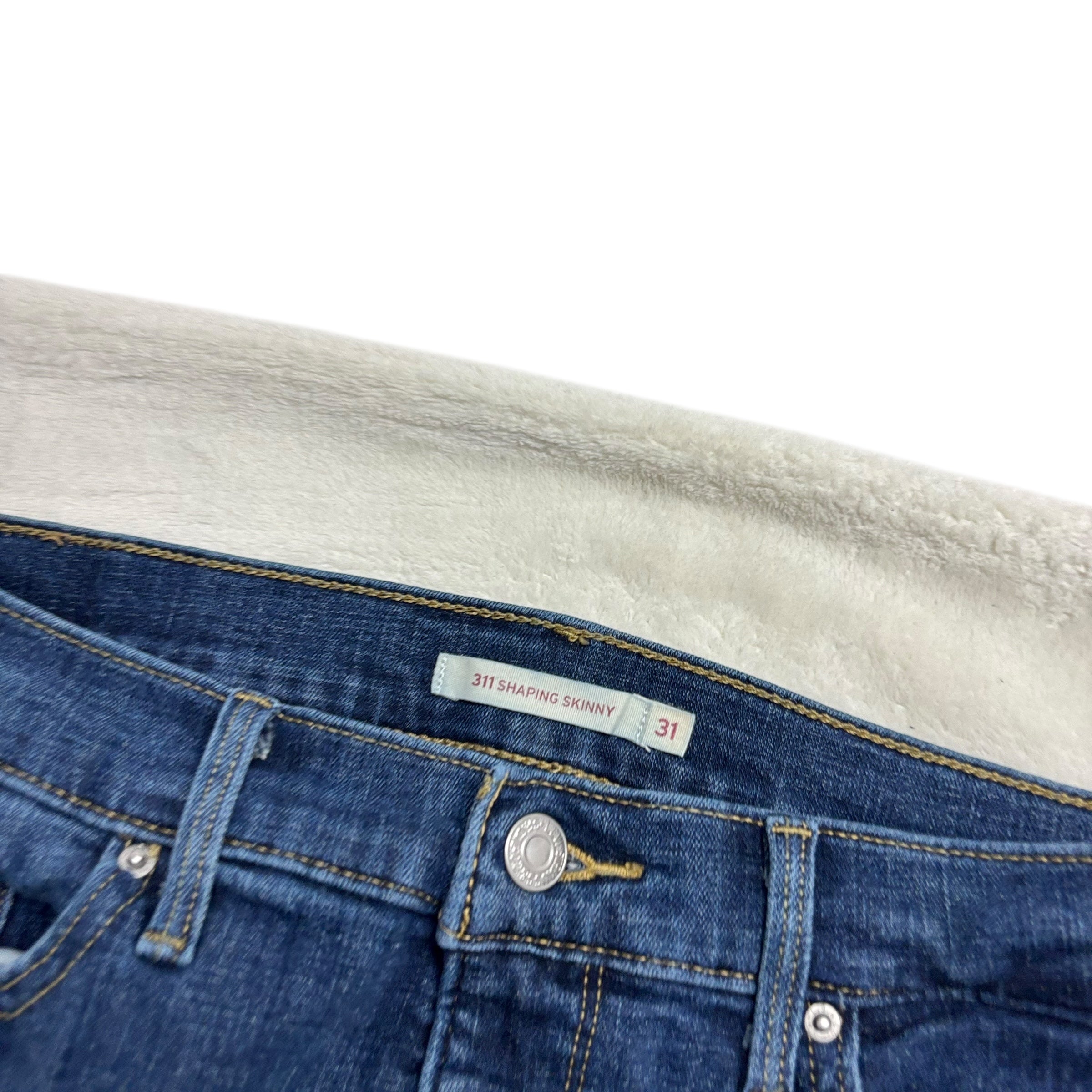 Levis 311 Jeans W31 L32 Womens Dark Blue Shaping Skinny Fit Stretch Denim (E)