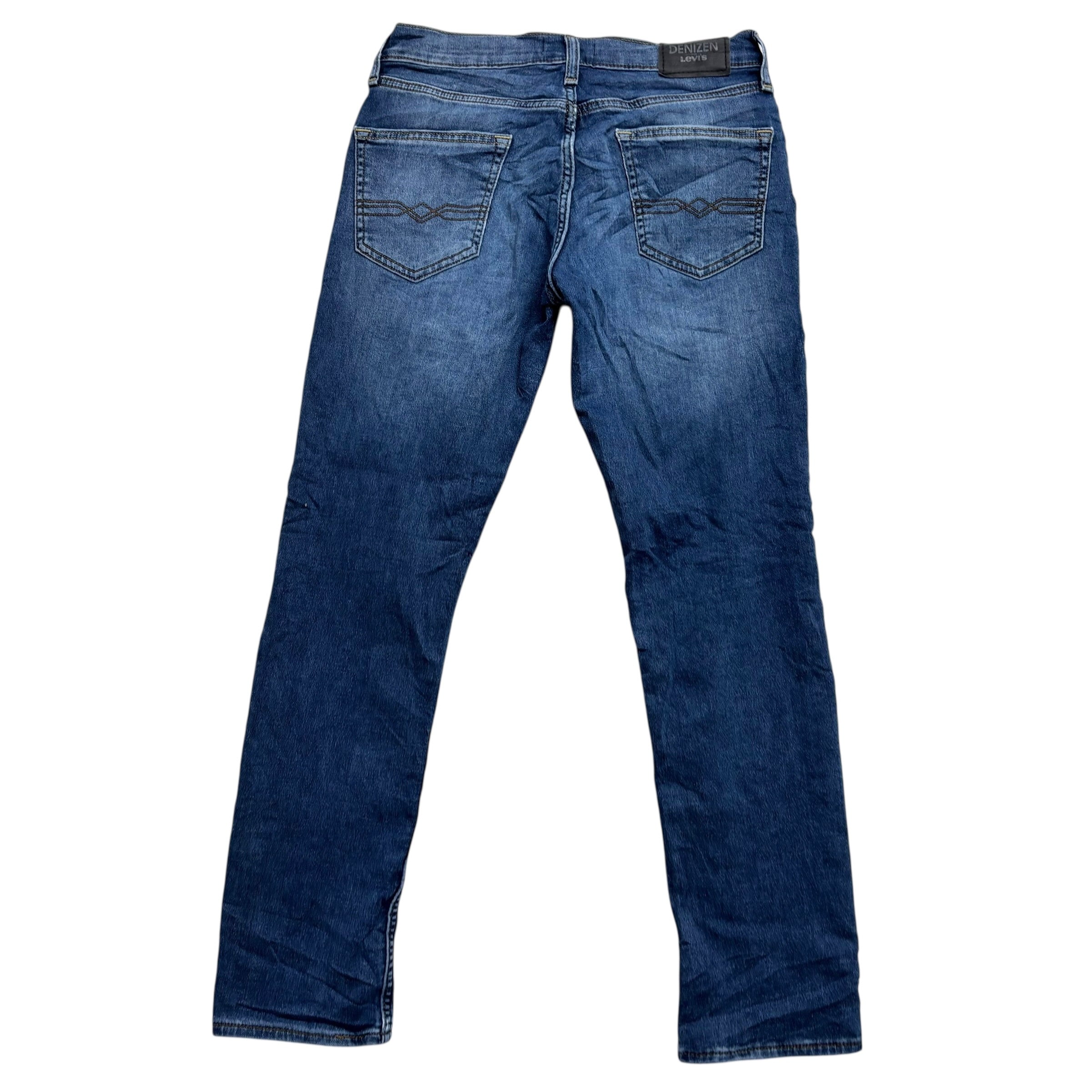 Levis Denizen Jeans W30 L30 Mens Mid Blue Slim Fit Stretch Denim (E)