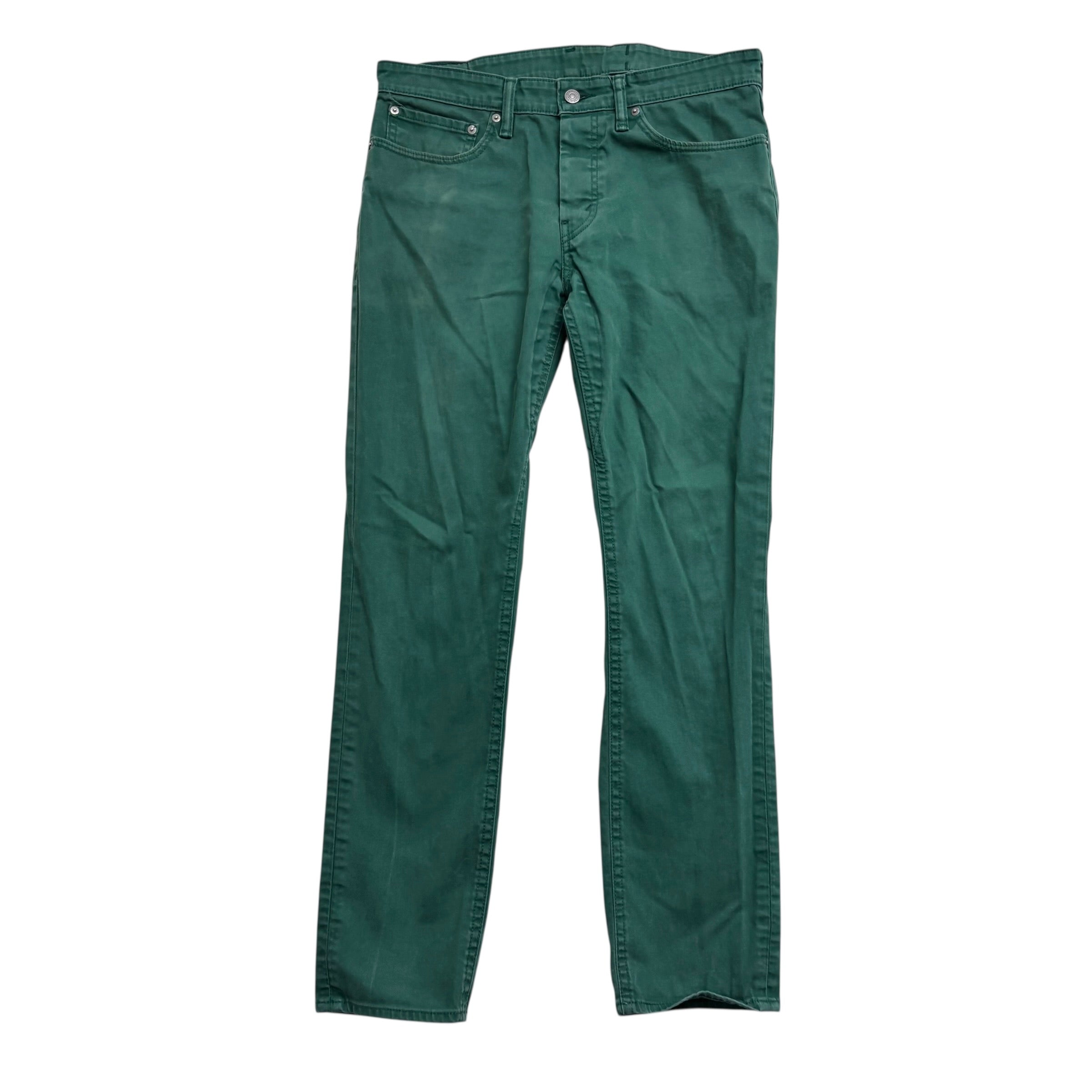 Levis 511 Commuter Trousers W34 L31 Mens Green Slim Fit Stretch Pants