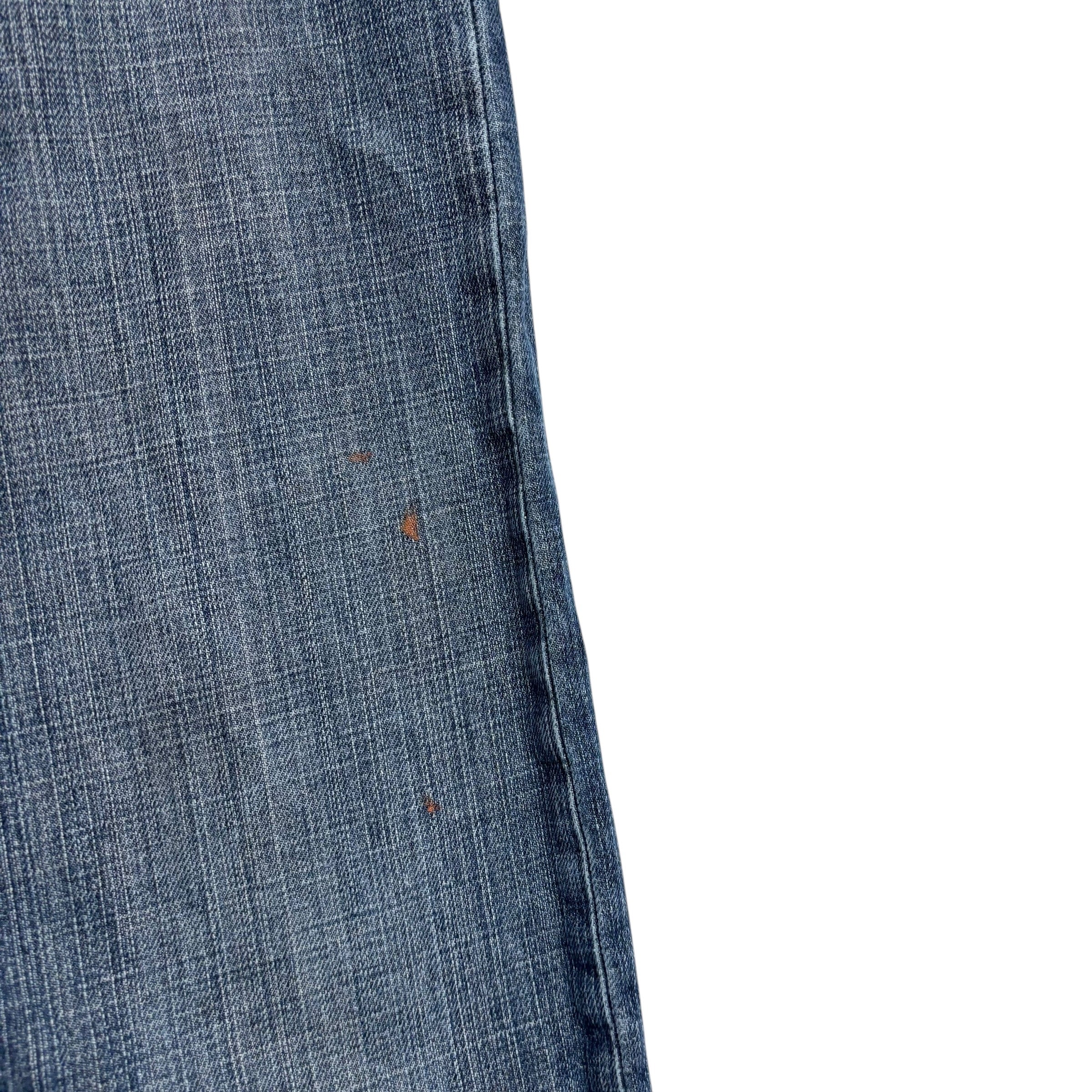Levis 505 Jeans W34 L34 Mens Dark Blue Regular Straight Fit Denim (F)