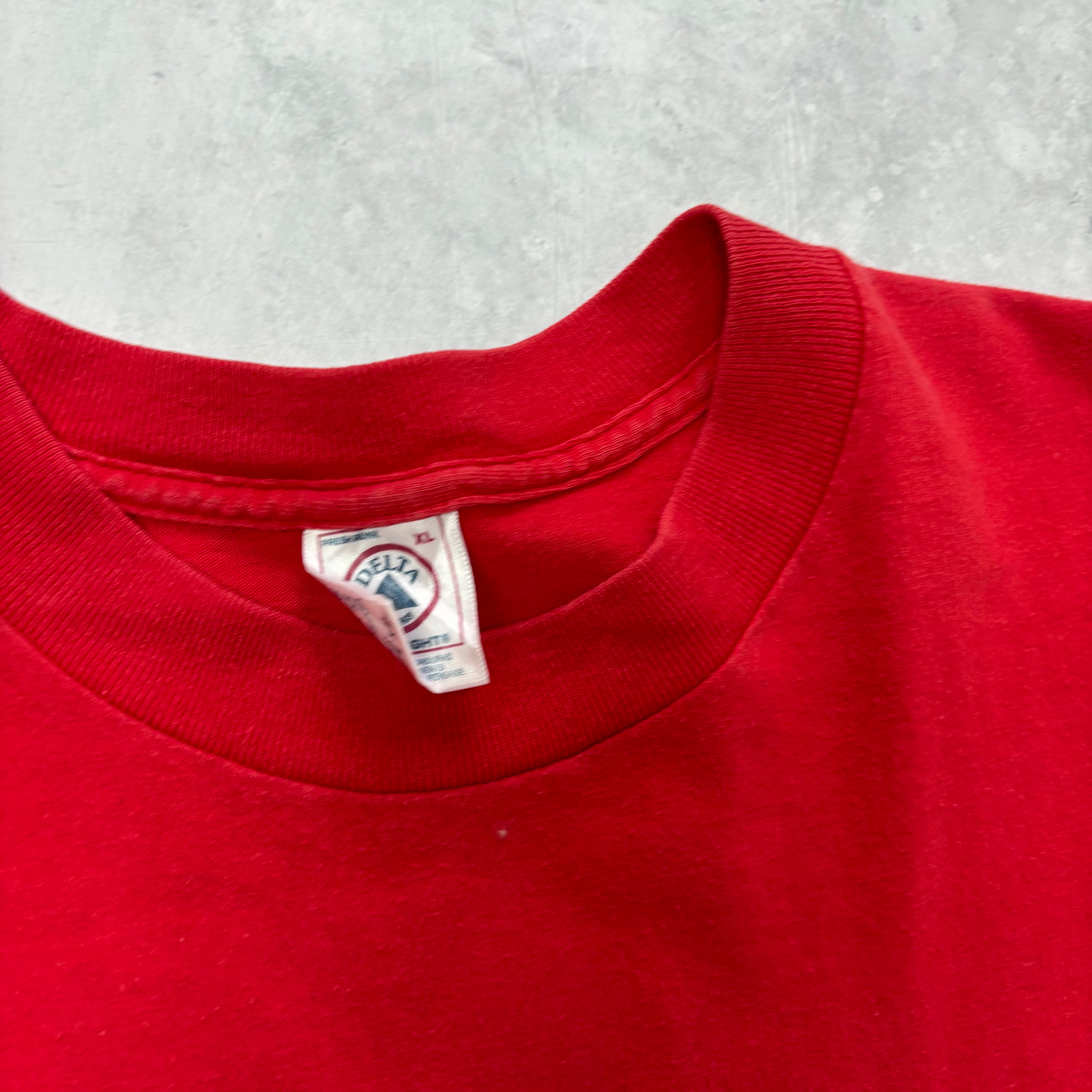 Vintage T Shirt Mens XL Red Graphic Print 90s Cycling