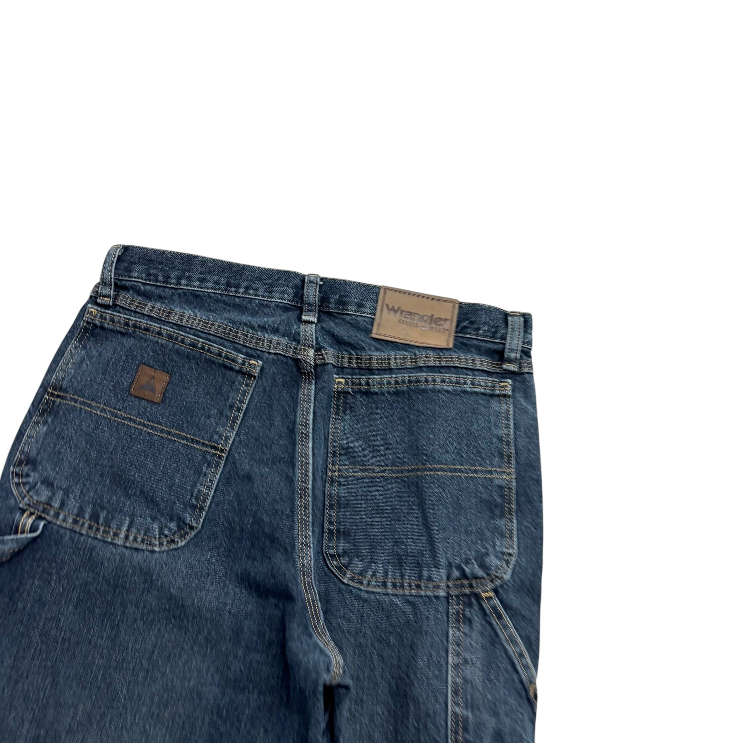 Wrangler Carpenter Jeans W32 L32 Mens Dark Blue Relaxed Straight Fit Vintage (E)