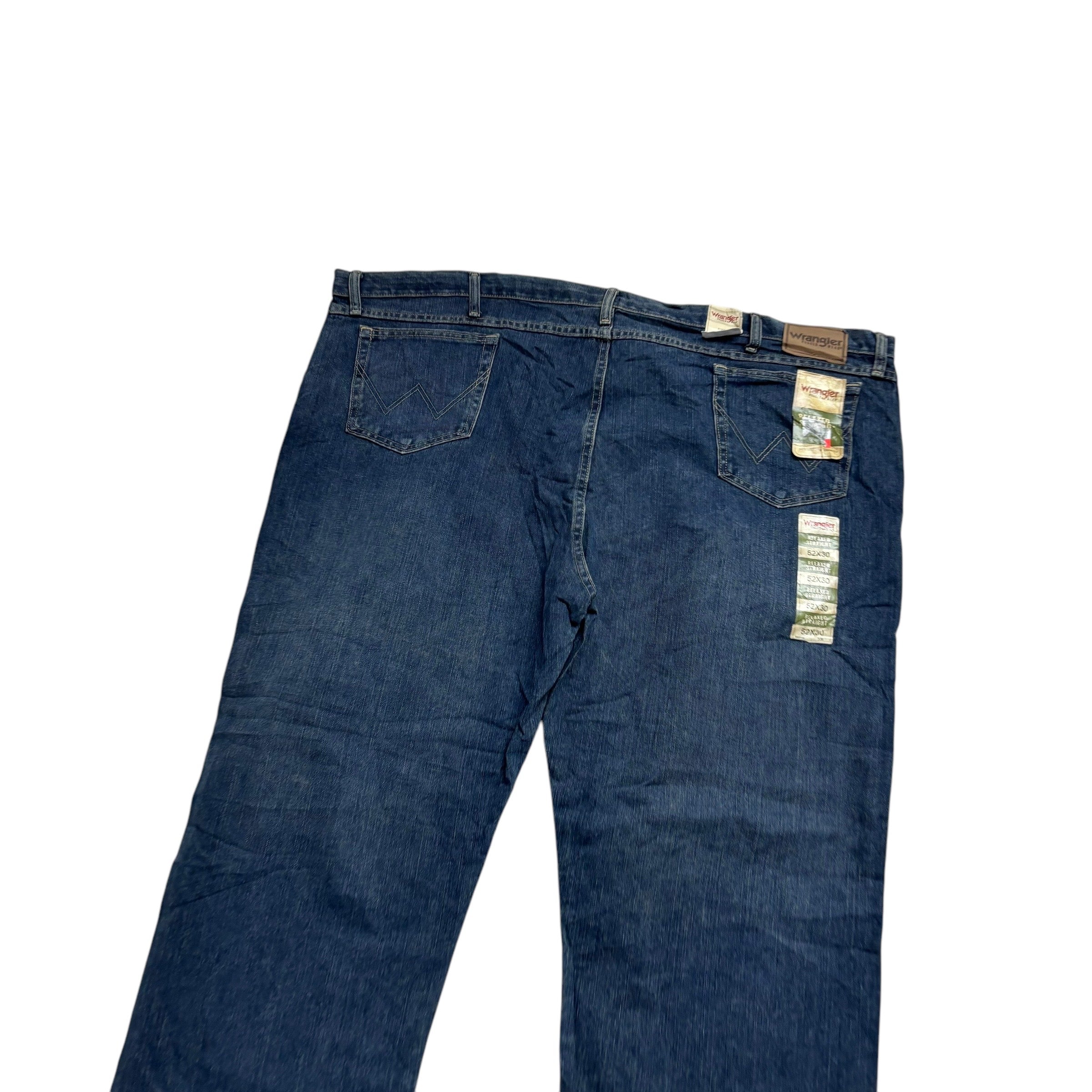 Wrangler Jeans W52 L30 Mens Dark Blue Relaxed Straight Fit Denim (E)