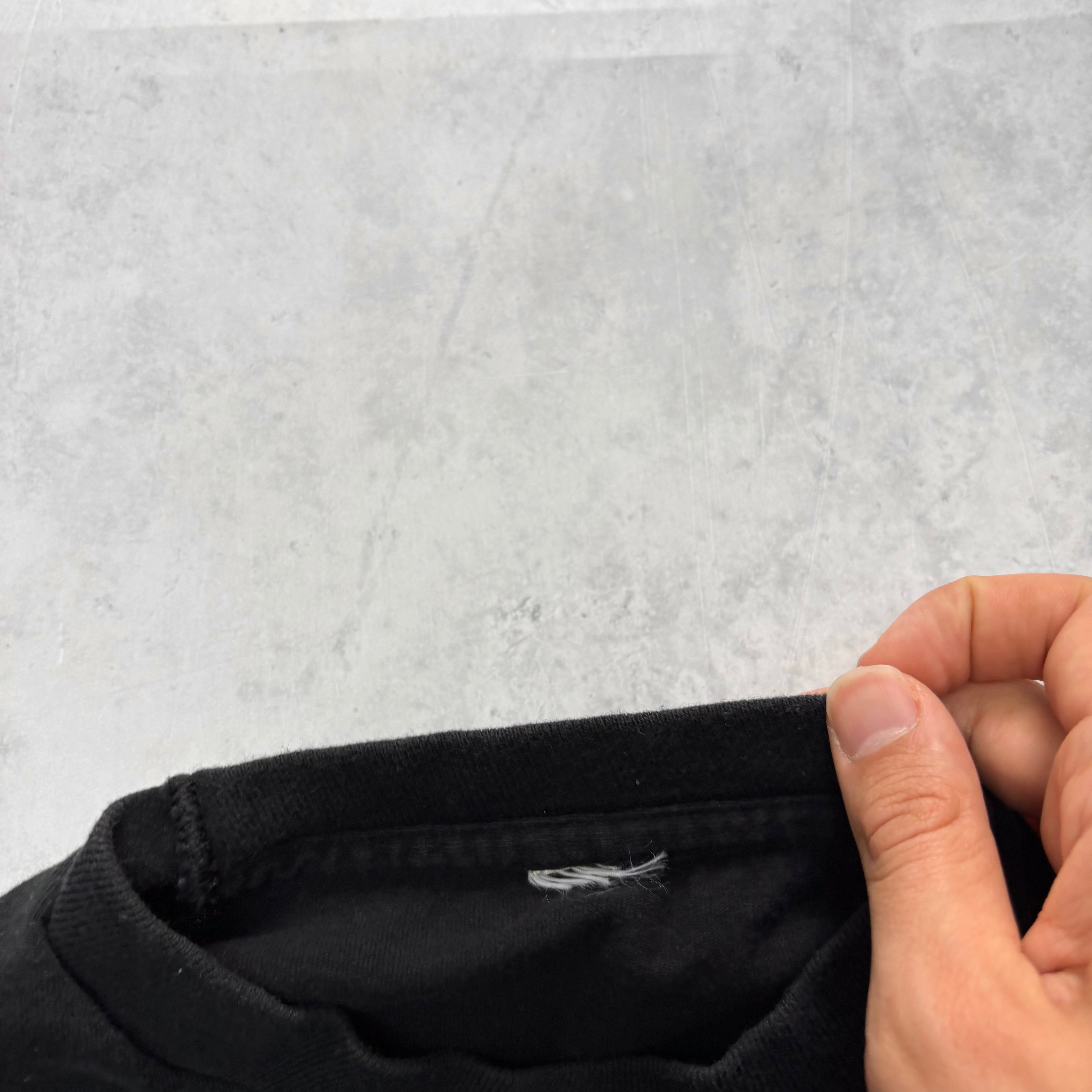 Vintage T Shirt Mens Large Black Single Stitch Graphic Print 90s Milk Boxy Fit (E)