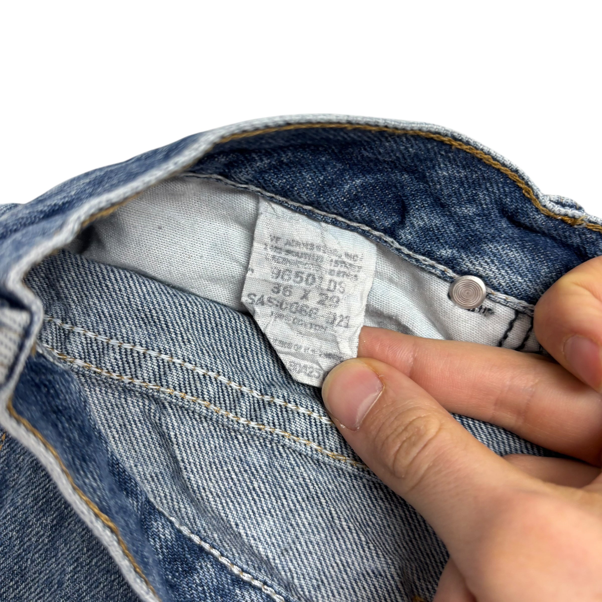 Wrangler Jeans W36 L29 Mens Mid Blue Regular Straight Fit Vintage Denim (E)