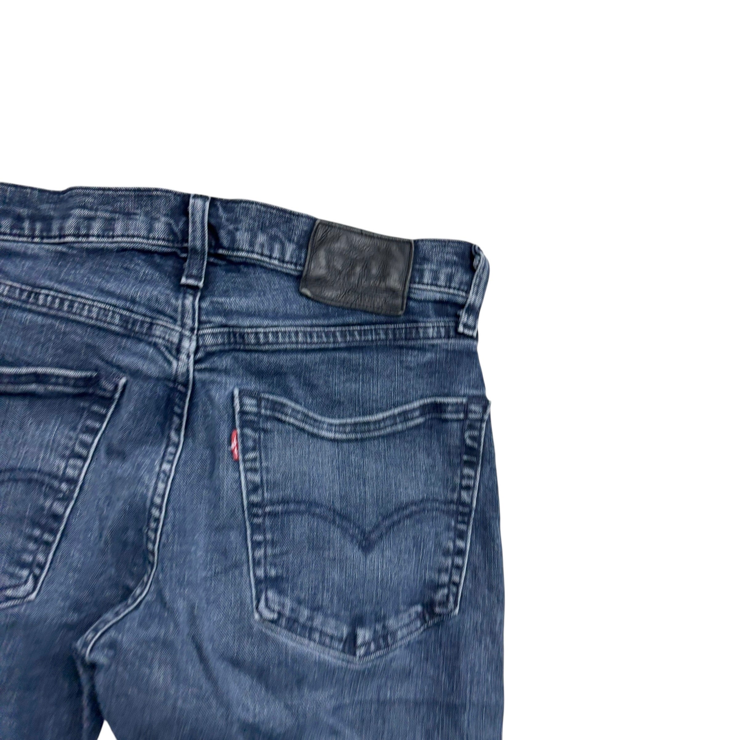 Levis 502 Jeans W30 L31 Mens Navy Blue Regular Tapered Fit Stretch Denim (E)