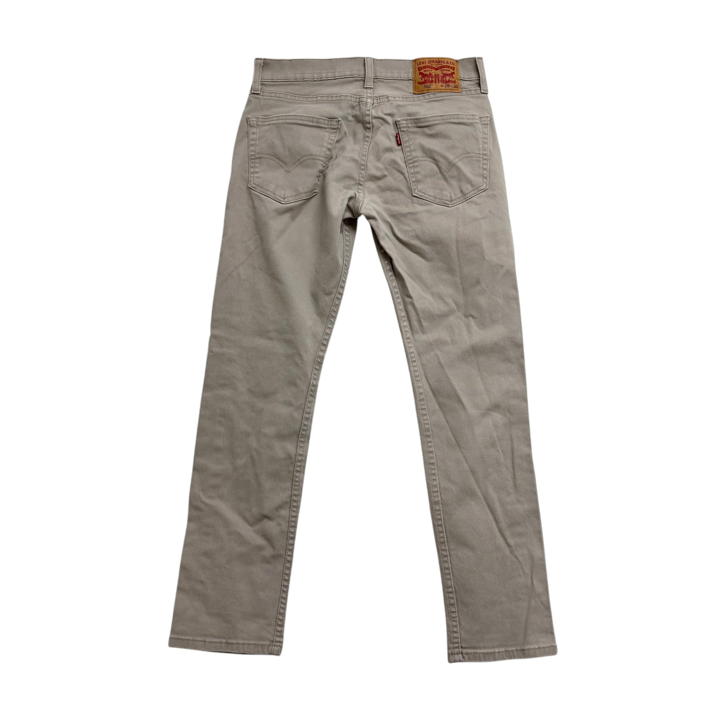 Levis 502 Jeans W28 L29 Mens Beige Regular Tapered Fit Stretch Denim