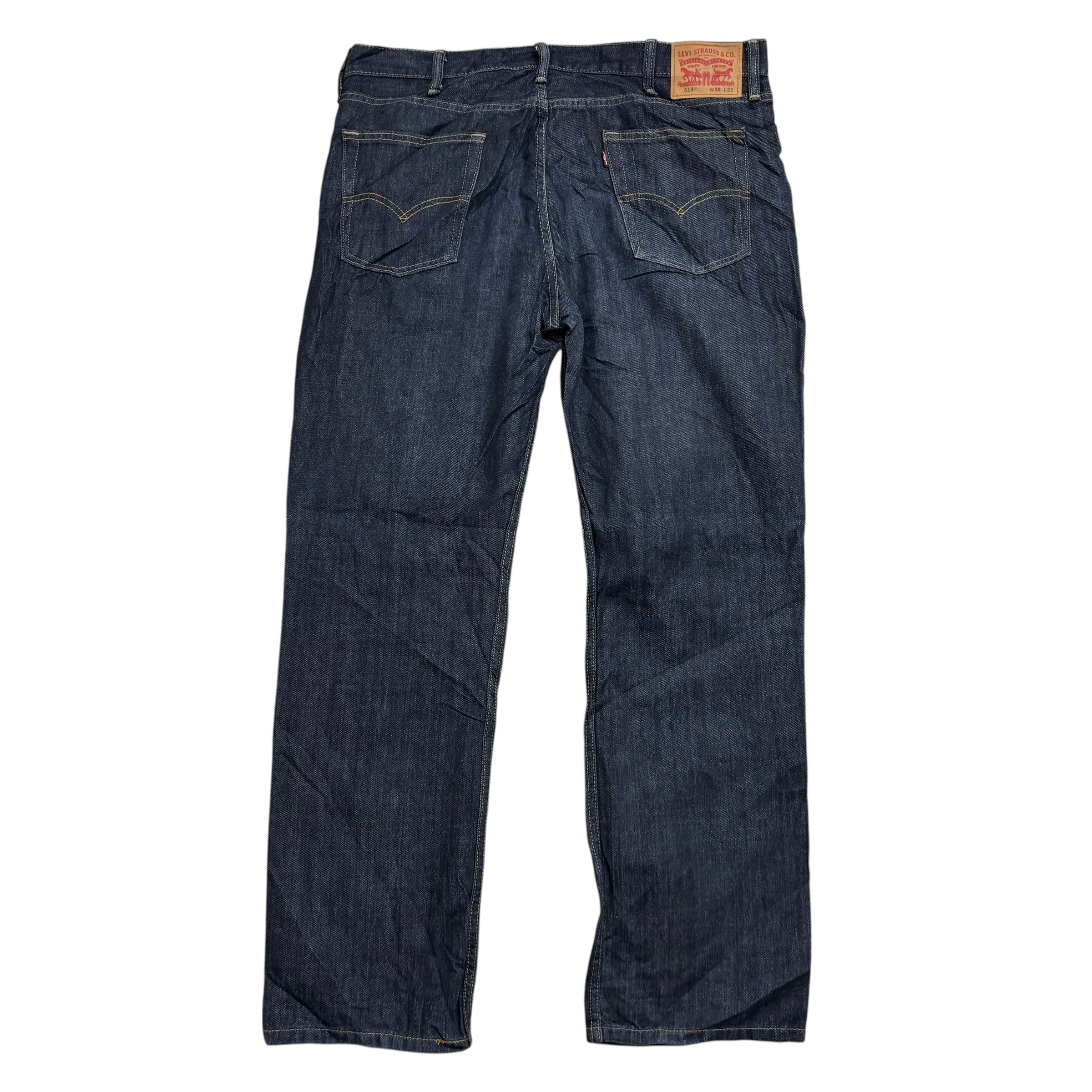 Levis 514 Jeans W40 L32 Mens Dark Blue Regular Straight Fit Denim (E)