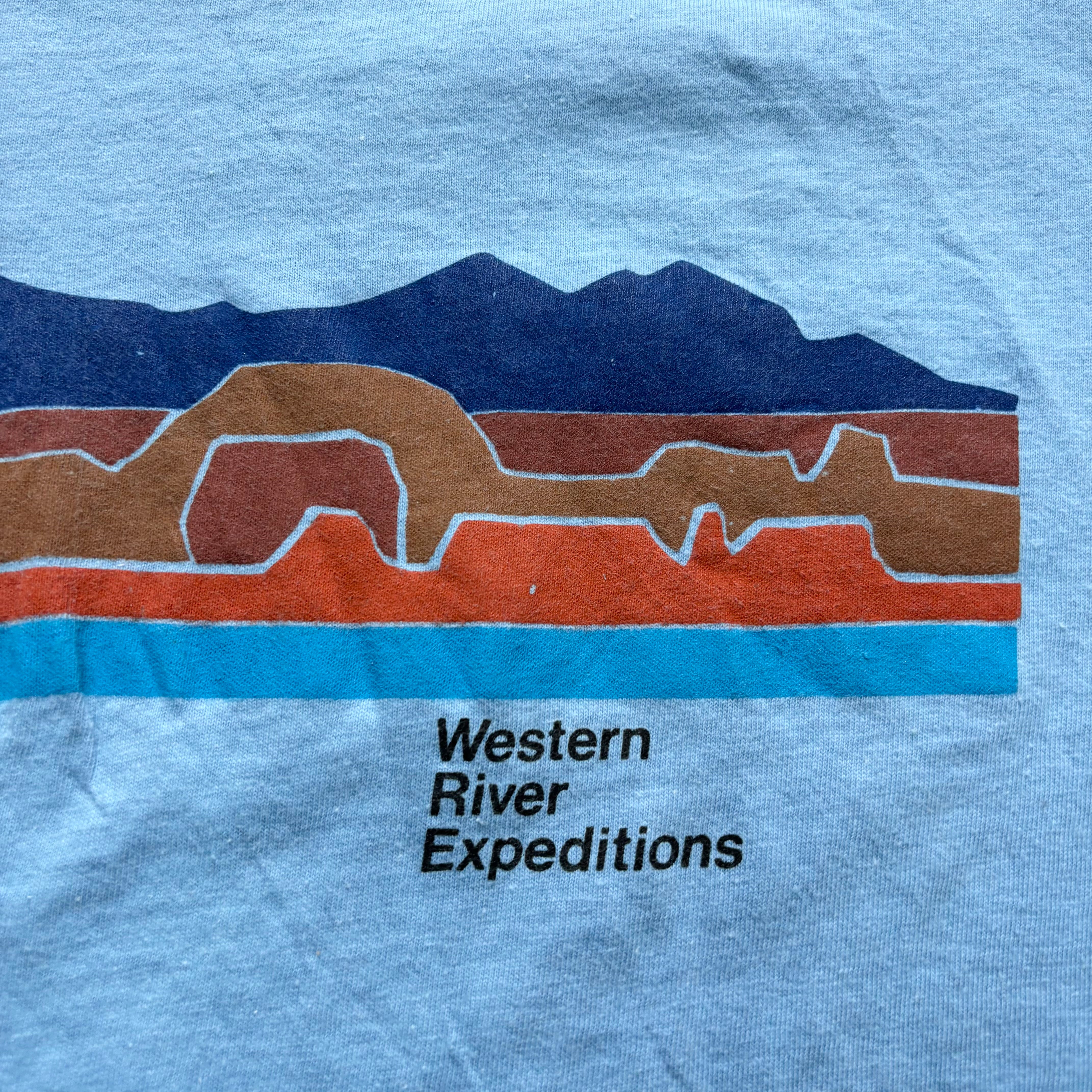 Vintage T Shirt Mens Large Blue Single Stitch Graphic Print 90s USA Beefy-T (E)