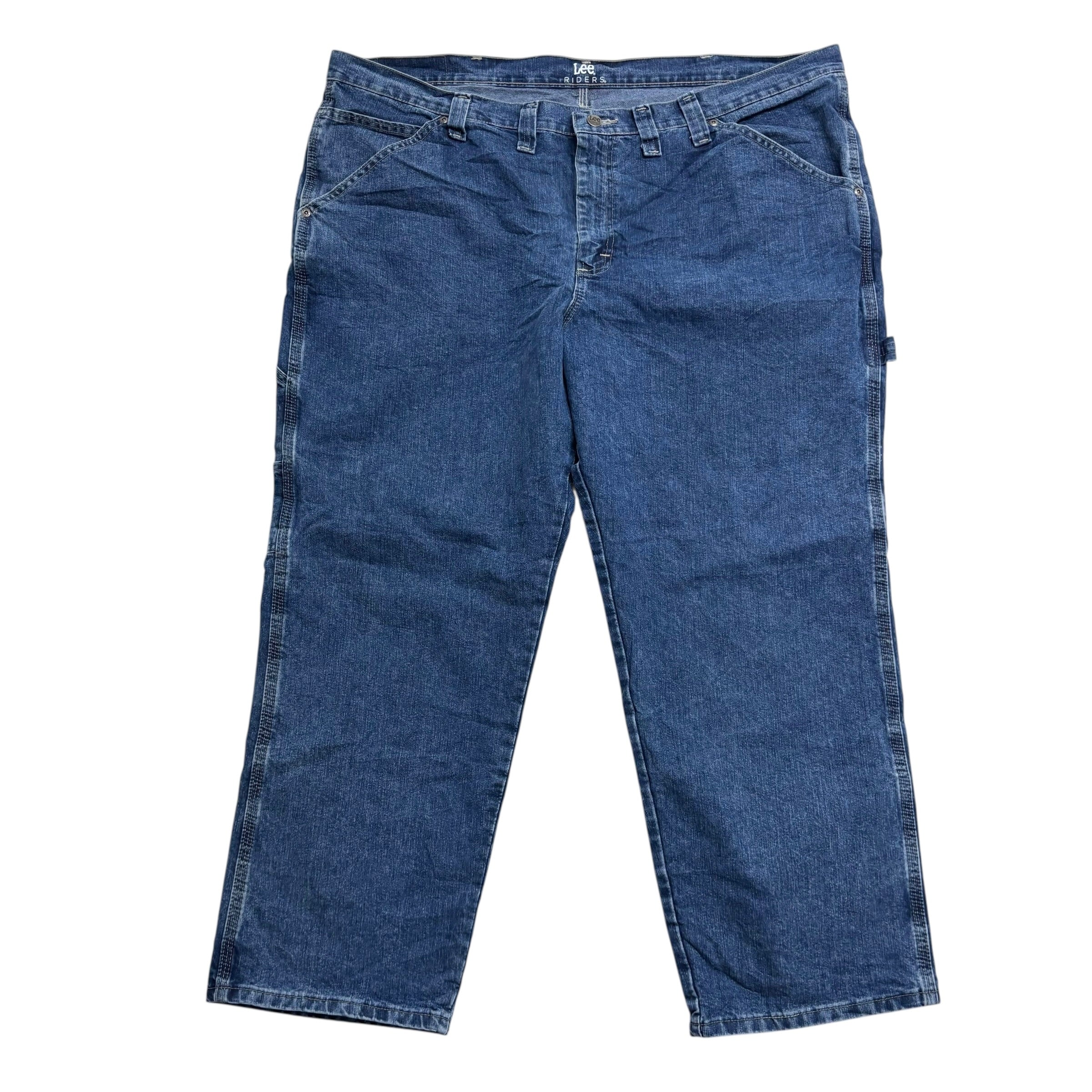 Lee Carpenter Jeans W44 L28 Mens Mid Blue Relaxed Fit Baggy Denim (E)