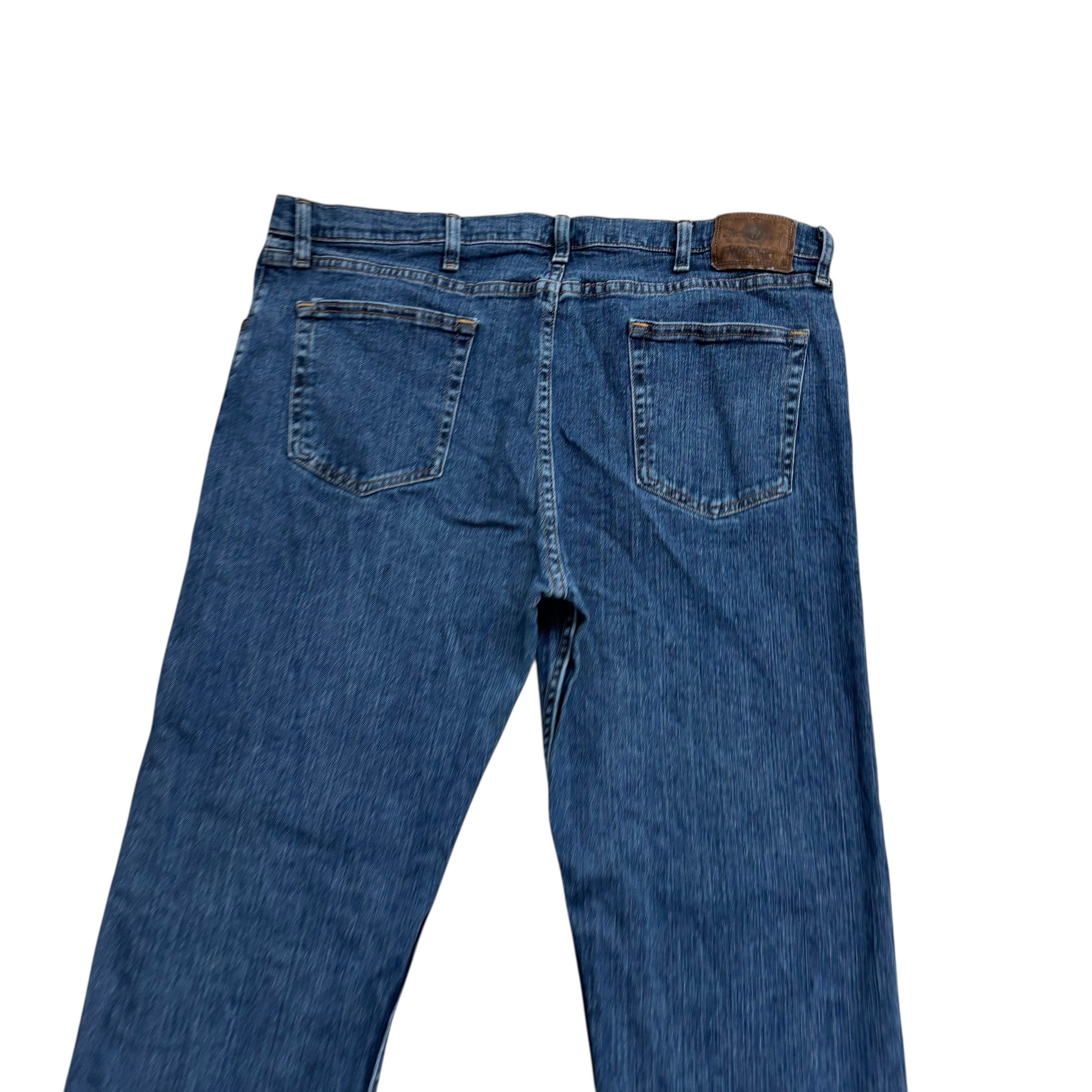 Wrangler Jeans W40 L29 Mens Mid Blue Regular Straight Fit Stretch Denim (E)