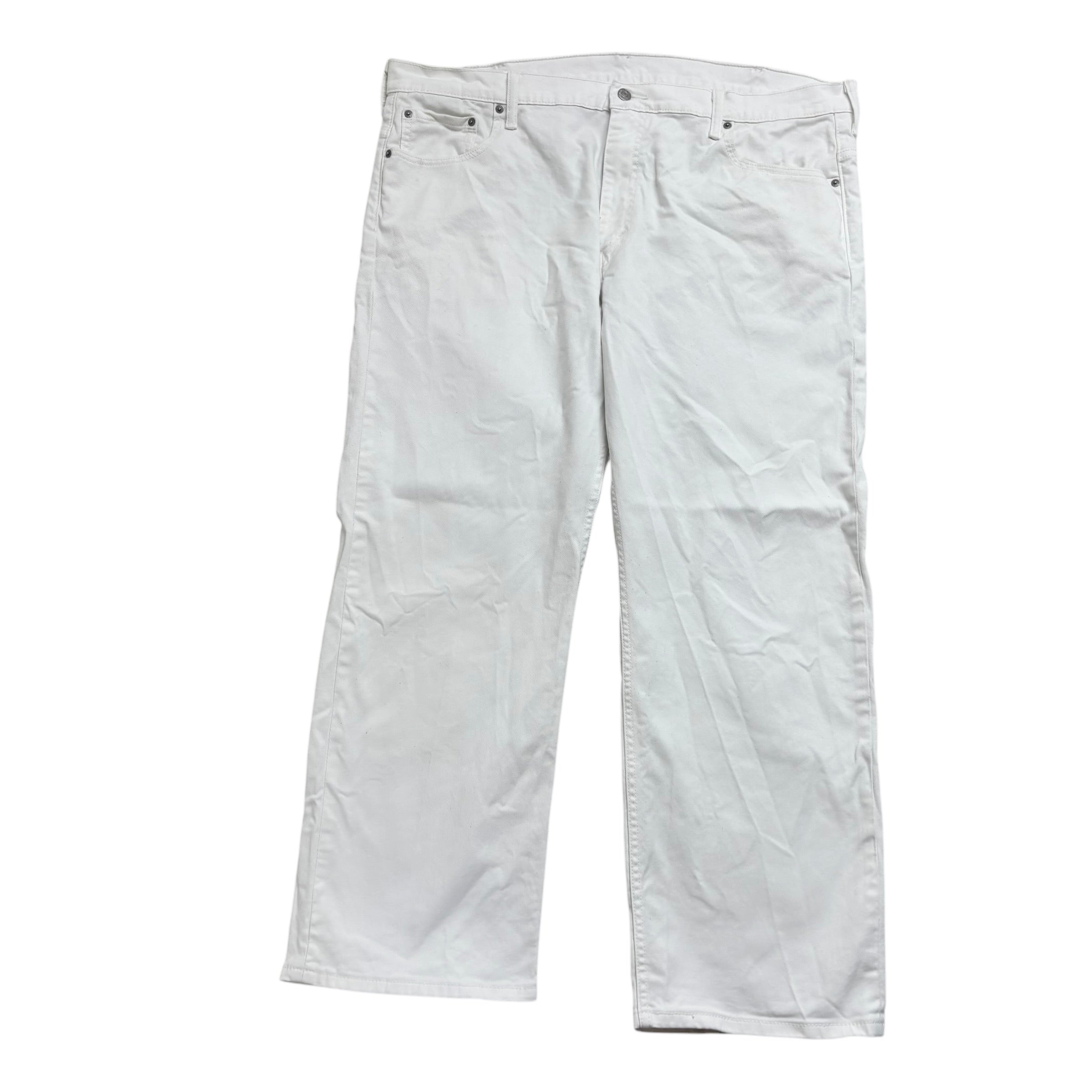 Levis 569 Jeans W42 L30 Mens White Baggy Relaxed Straight Fit Stretch Denim