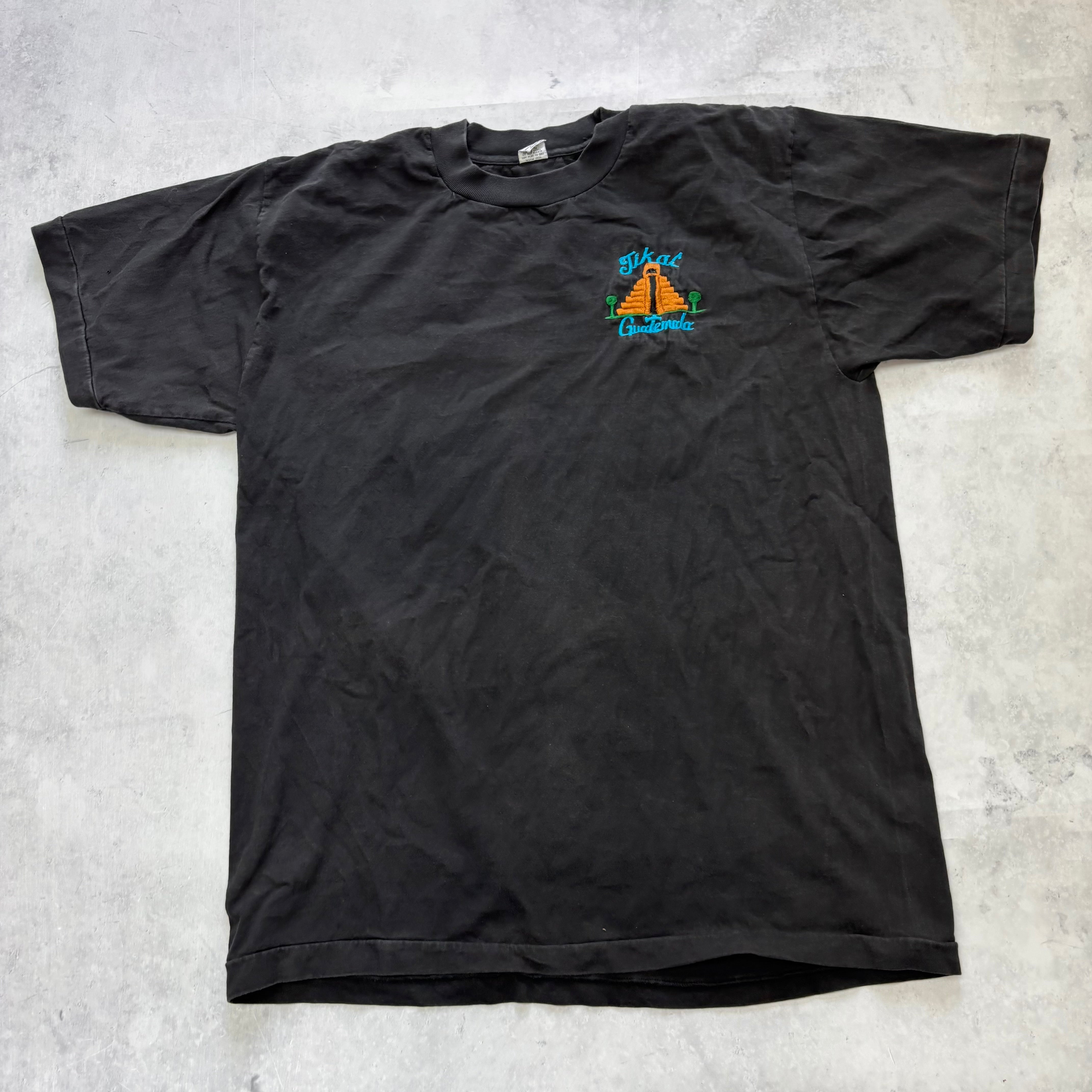 Vintage T Shirt Mens Large Black Single Stitch Graphic Print 90s Tourist