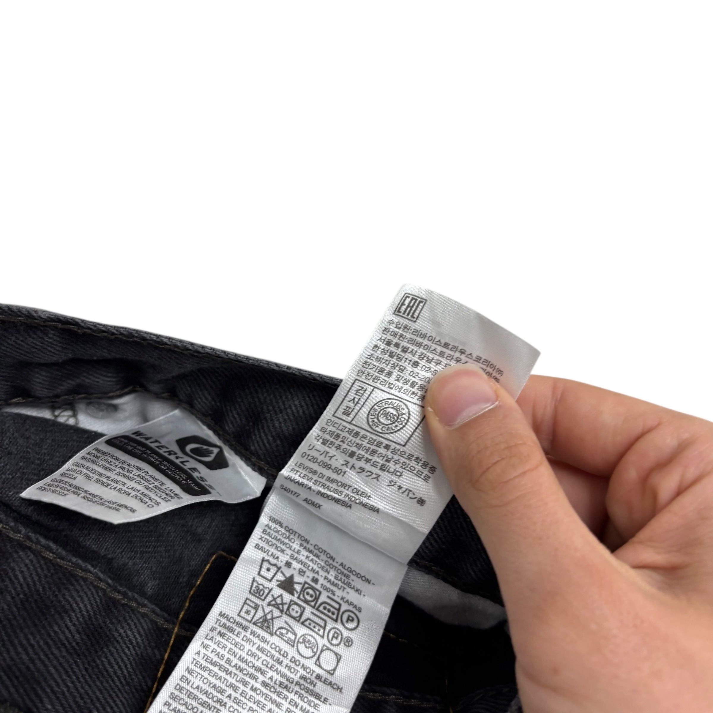 Levis 550 Jeans W44 L29 Mens Black Baggy Relaxed Straight Fit Denim