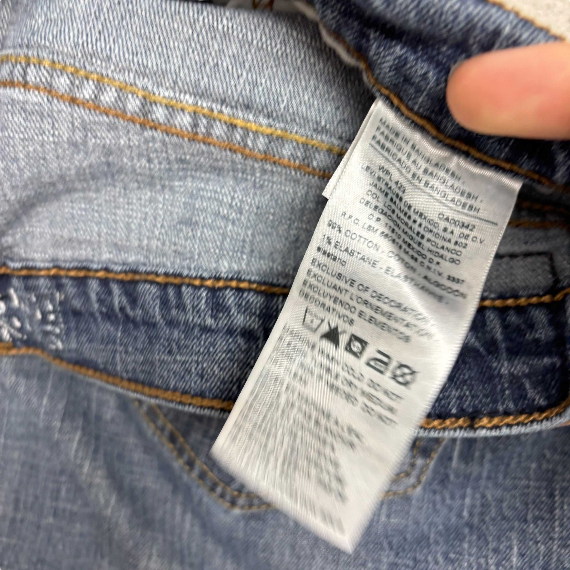 Levis Signature Jeans W36 L32 Mens Mid Blue Relaxed Straight Stretch Denim (F)
