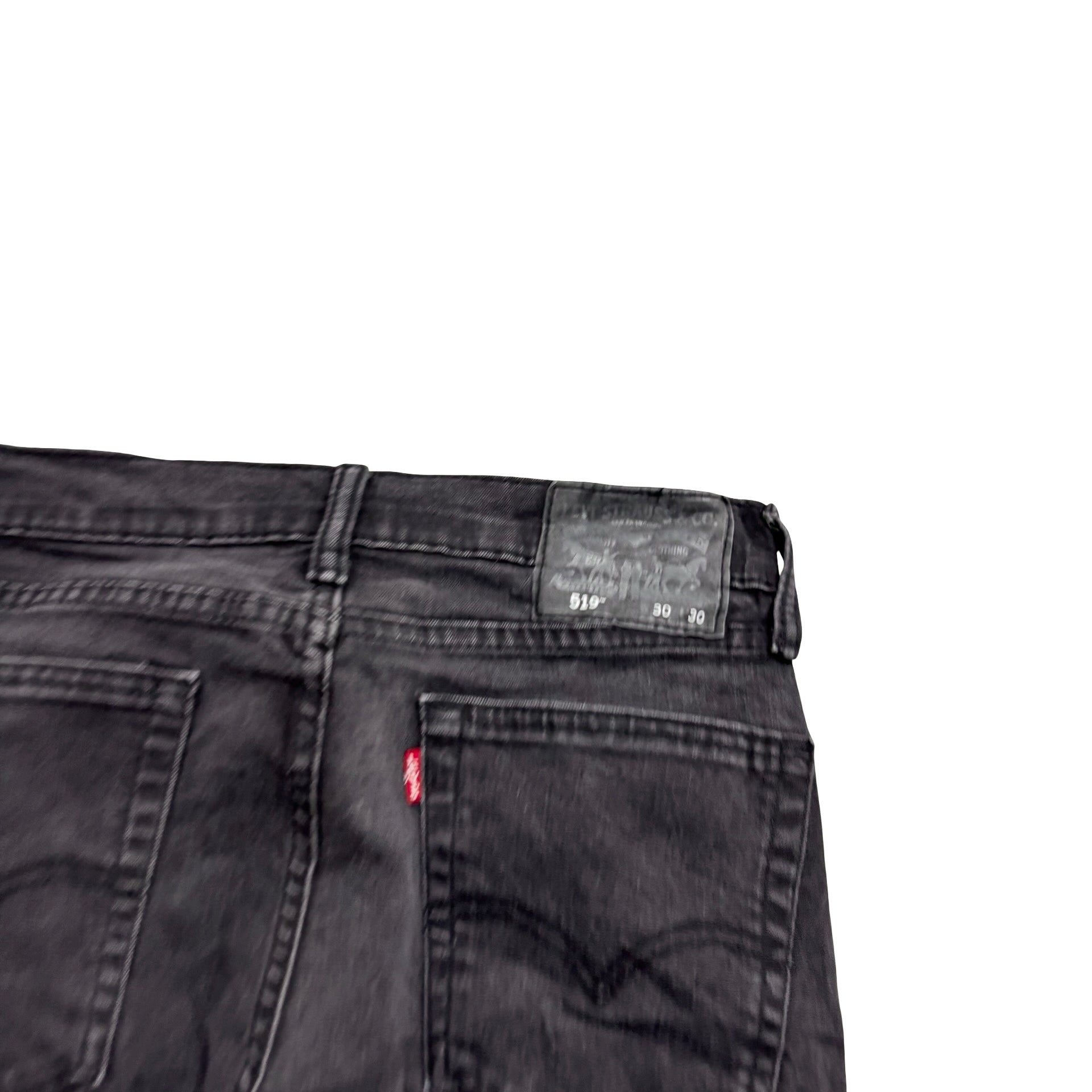 Levis 519 Jeans W28 L28 Mens Black Super Skinny Fit Stretch Denim (E)